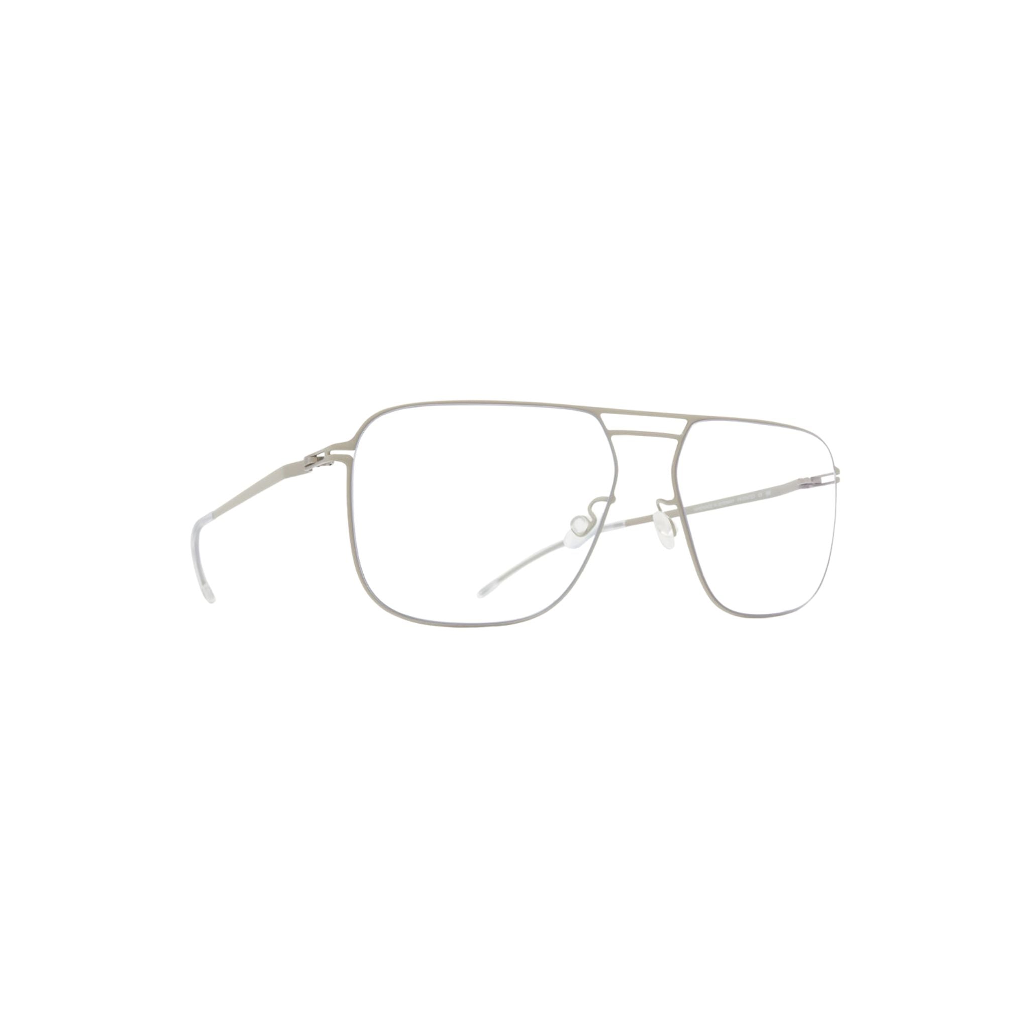 MYKITA MONDO 011 Brille Seitenansicht Dove Grey Edelstahl filigrane Aviator Brille München Optiker Optik Bartholomä
