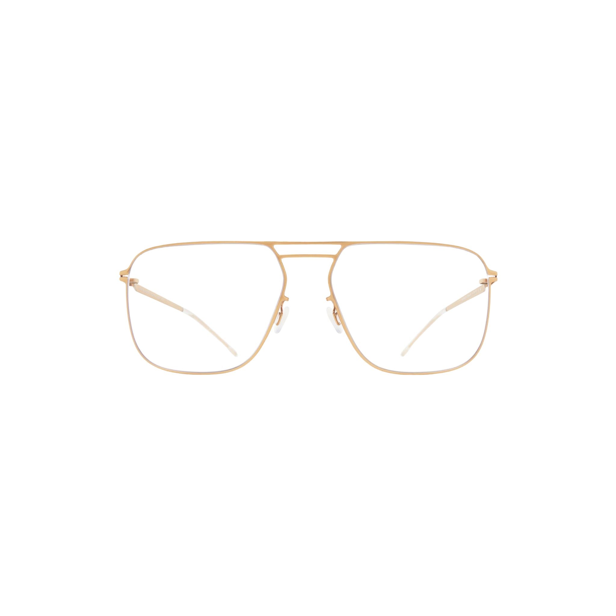 MYKITA MONDO 318 Brille Frontansicht Aviator Champagne Gold Edelstahl Double-Bridge München Optiker Optik Bartholomä