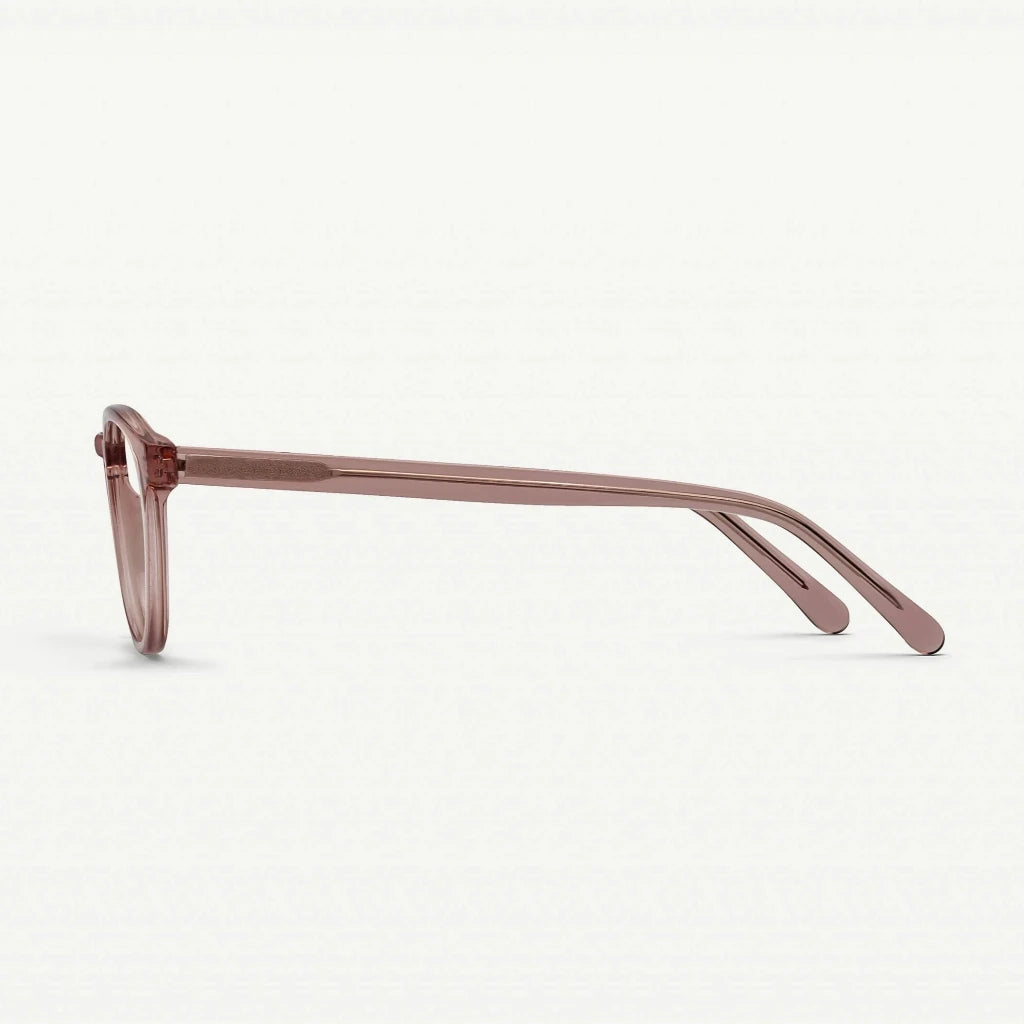 Die rosefarbene Nirvan Javan Paris 01:18 Brille mit nachhaltigen Acetat-Rahmen, ein elegantes Design, erhältlich bei Brillen Schneider, Ihrem Optiker in München für hochwertige Brillen.
