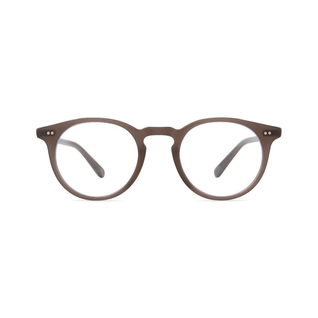 Frontansicht der Mr. Leight Luckman C Truffle Pewter Designerbrille – elegante Acetatbrille in der edlen Farbe Trüffel-Pewter mit stilvollen Metallakzenten, erhältlich bei Brillen Schneider, Ihrem Optiker in München