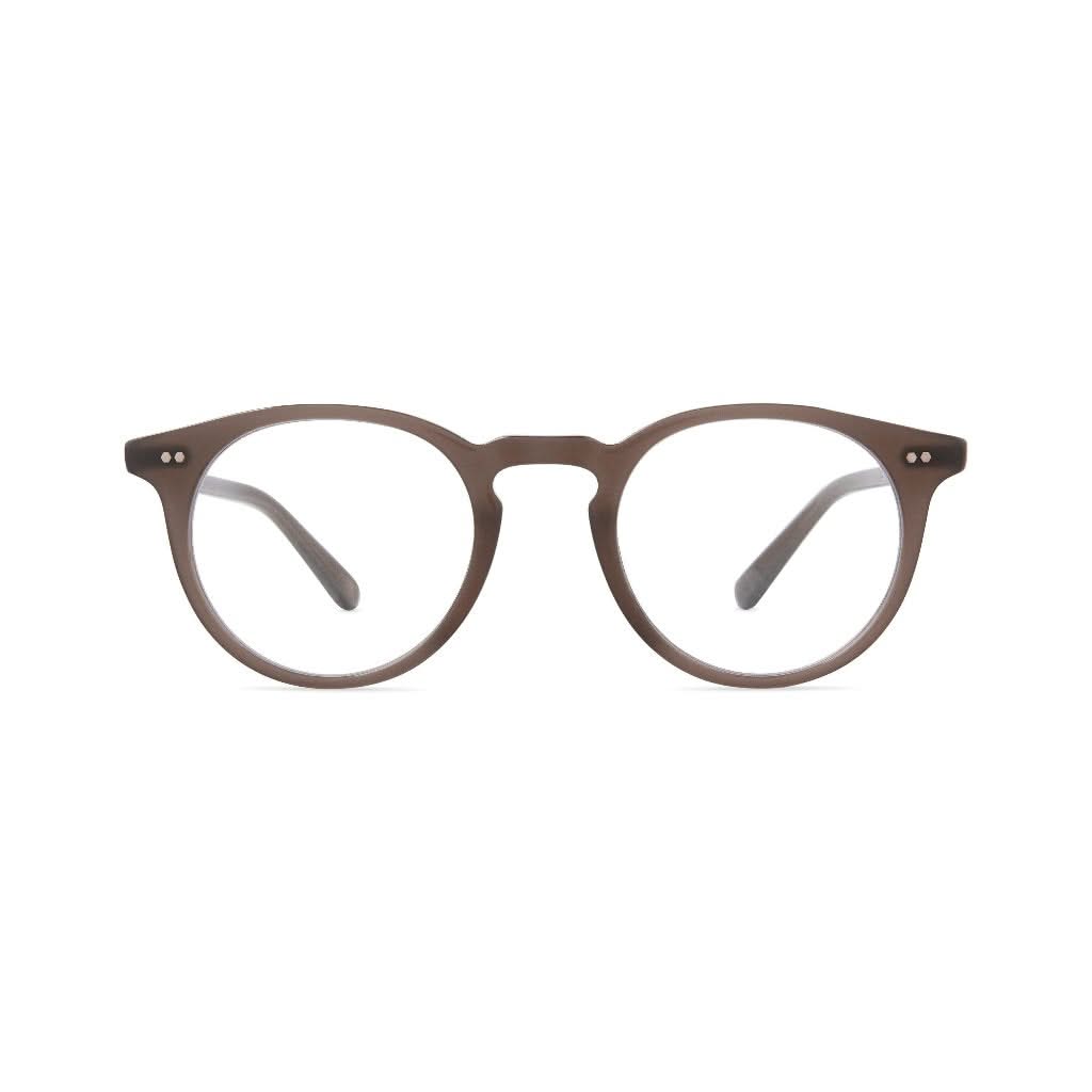 Frontansicht der Mr. Leight Luckman C Truffle Pewter Designerbrille – elegante Acetatbrille in der edlen Farbe Trüffel-Pewter mit stilvollen Metallakzenten, erhältlich bei Brillen Schneider, Ihrem Optiker in München