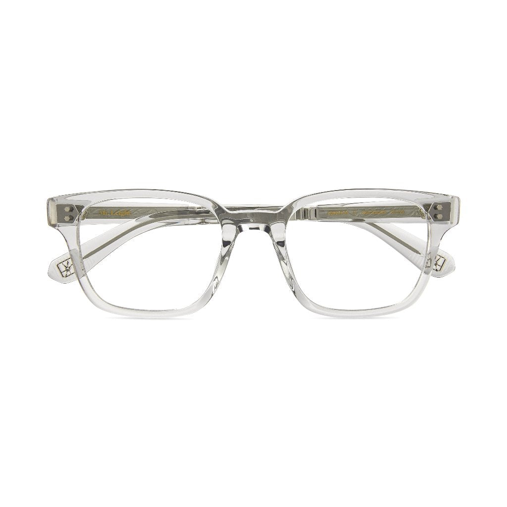 Mr. Leight Surveyor C Quicksilver Platinum Designerbrille – elegantes Design aus transparenten Acetat mit Platin-Akzenten für einen modischen, zeitlosen Look, verfügbar bei Brillen Schneider, Ihrem Optiker in München