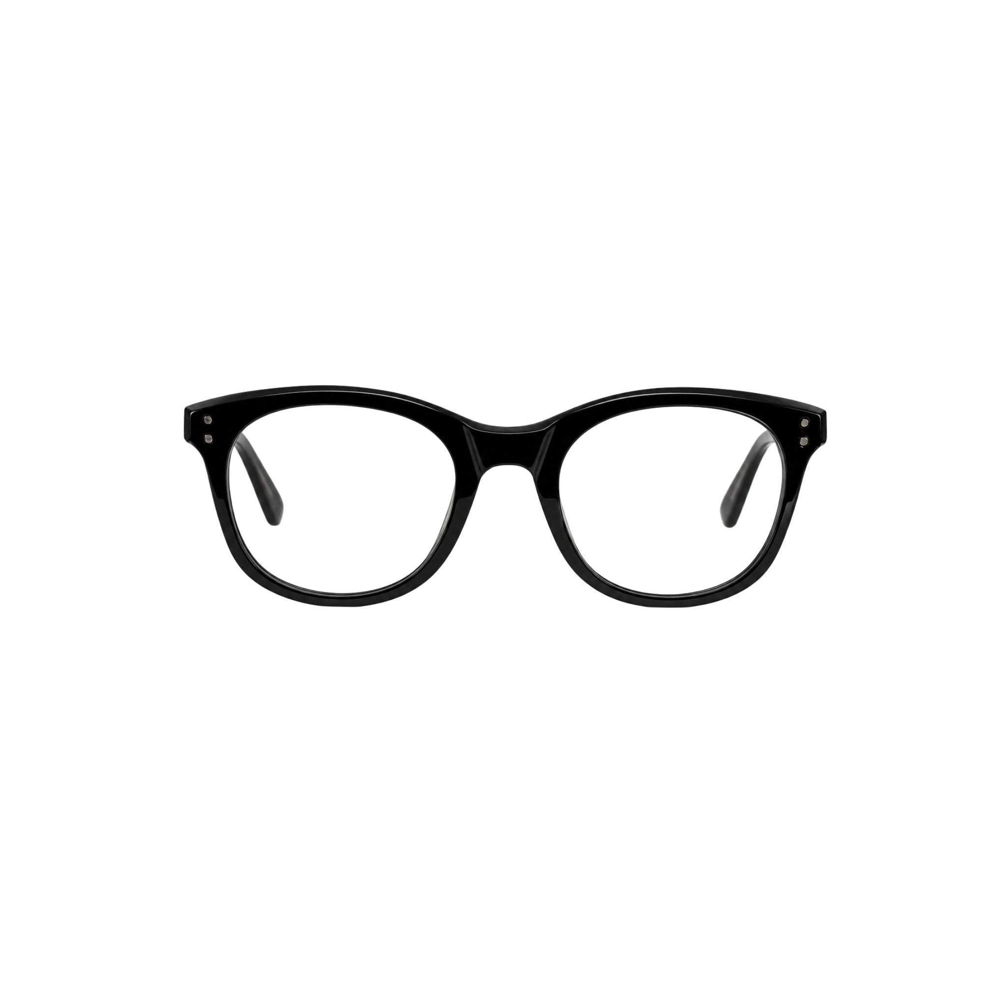 Pagani Eyewear P11 Black Frontansicht weich rechteckige Designerbrille aus schwarzem Acetat