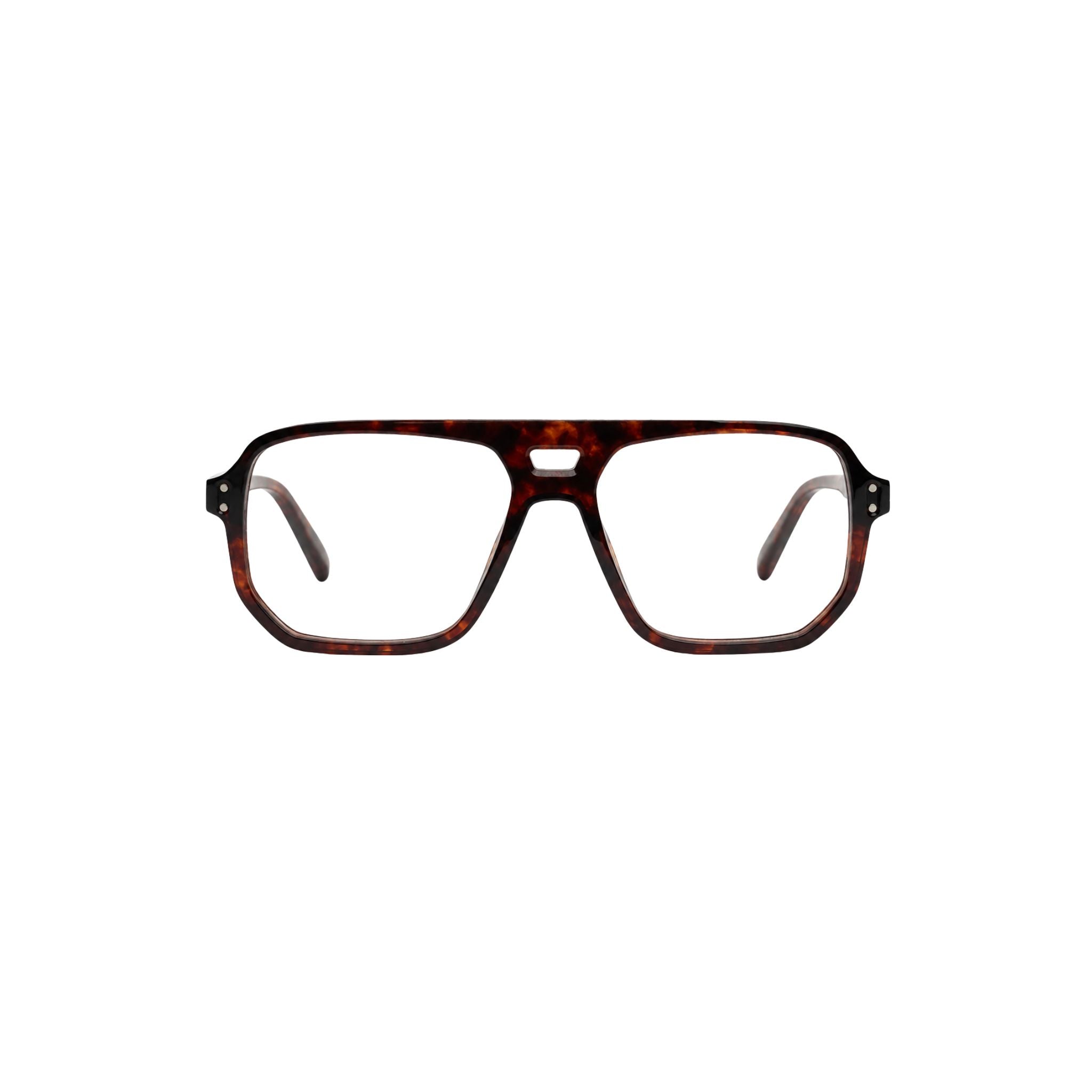 Pagani Eyewear P14 Havanna Frontansicht markante Navigator Brille aus Acetat in klassischer Schildpattoptik