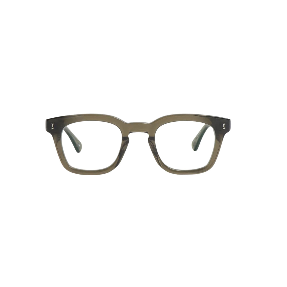 Peter and May SON S101 Saguaro rechteckige Designerbrille aus grünem Acetat Frontansicht bei Optik Bartholomä München