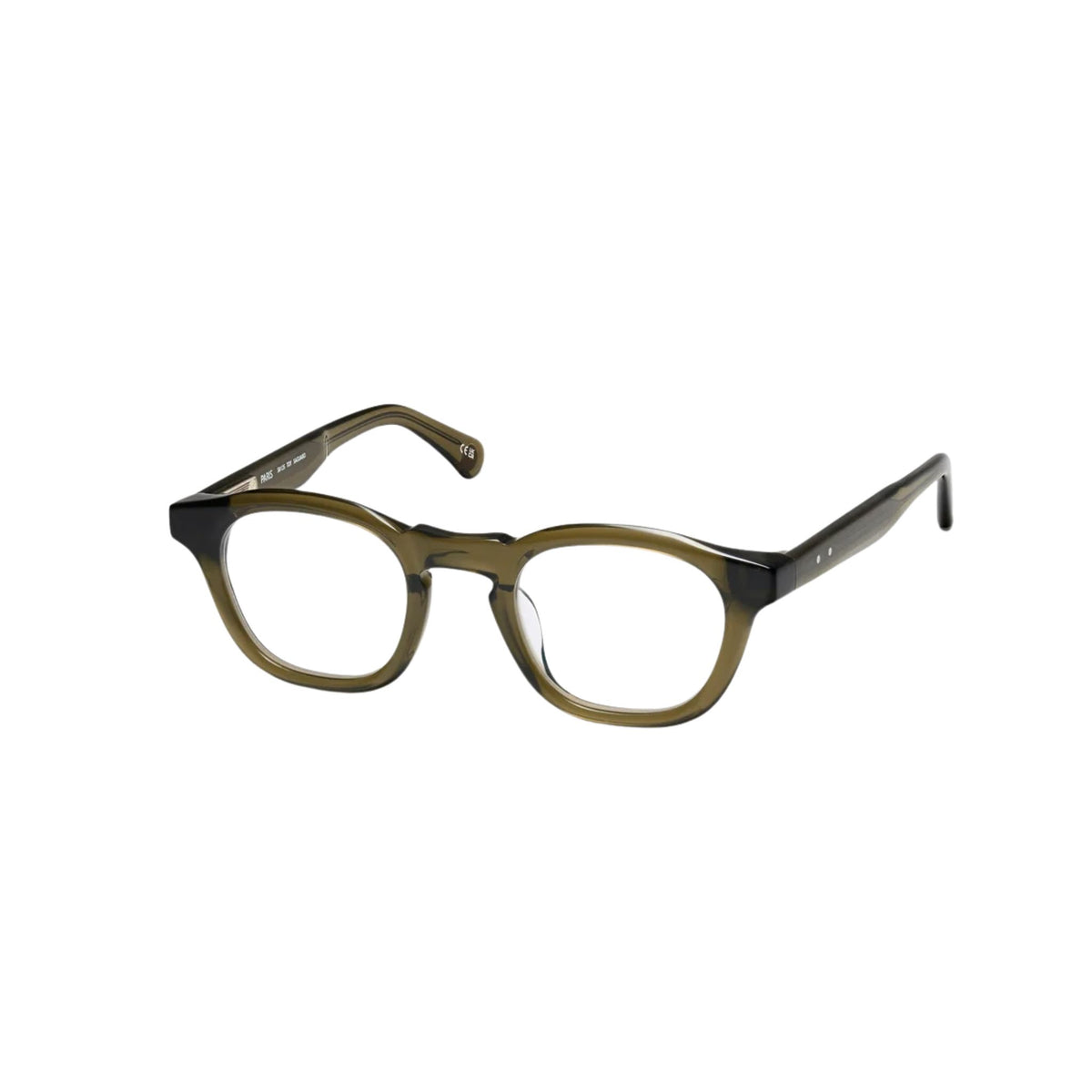 Peter and May TOY 125 Saguaro Brille Seitenansicht olivgrünes Acetat breite Bügel Optik Bartholomä München