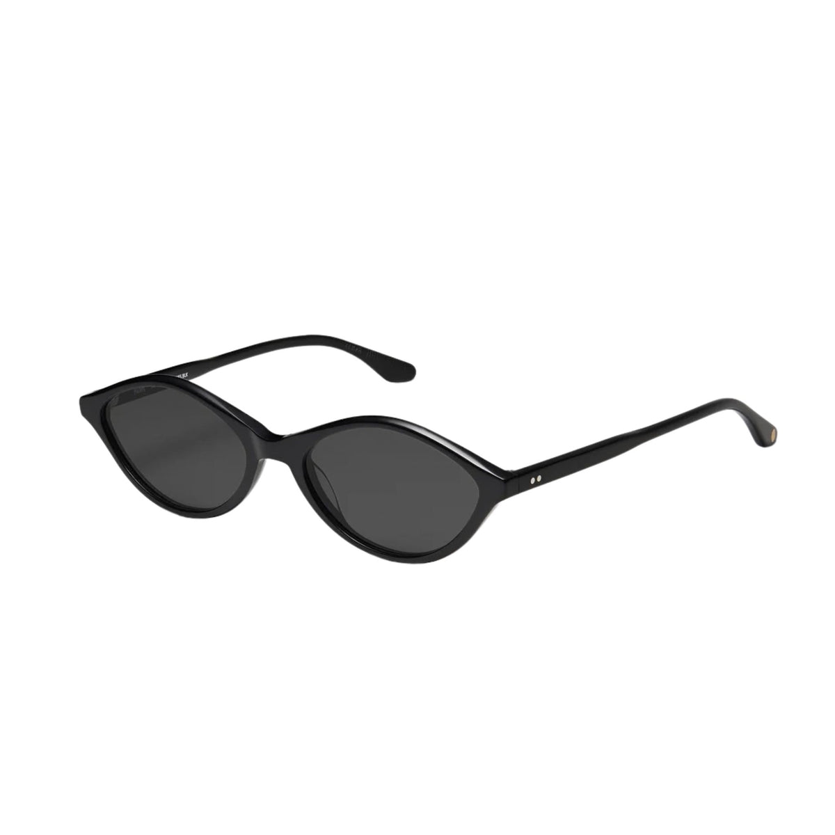 Peter and May TROPIQUES SUN Black Black schwarze mandelförmige Designer Sonnenbrille Seitenansicht Optik Bartholomä München Schellingstrasse 13