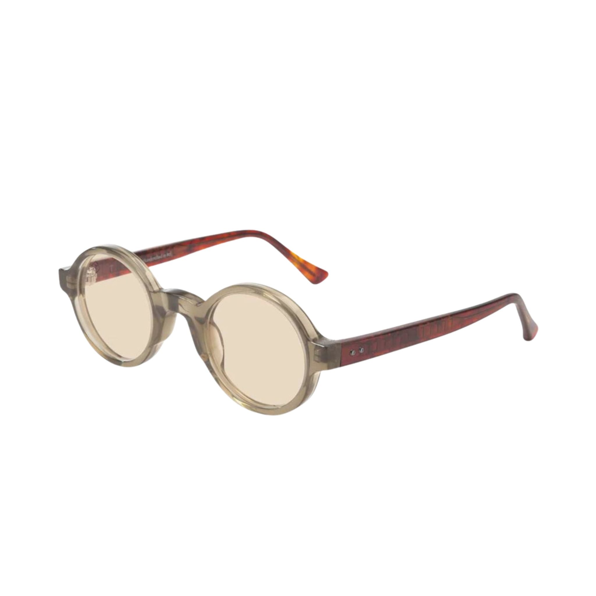 TAVAT Eyewar Compass S Moss Seitenansicht – handgefertigte runde Sonnenbrille mit Double-Gear-Scharnier bei Optiker Brillen Schneider München