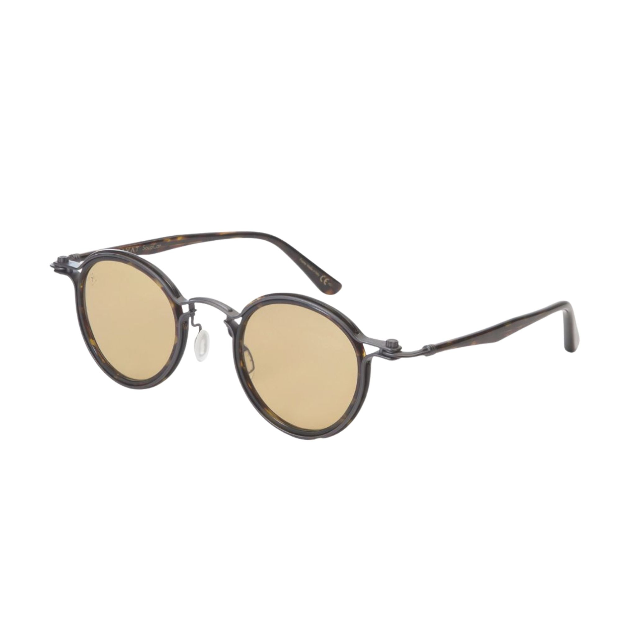 TAVAT Eyewear Pantos 2.0 C Gun Havana Seitenansicht – Designer-Sonnenbrille aus Edelstahl und Havanna-Acetat bei Brillen Schneider München