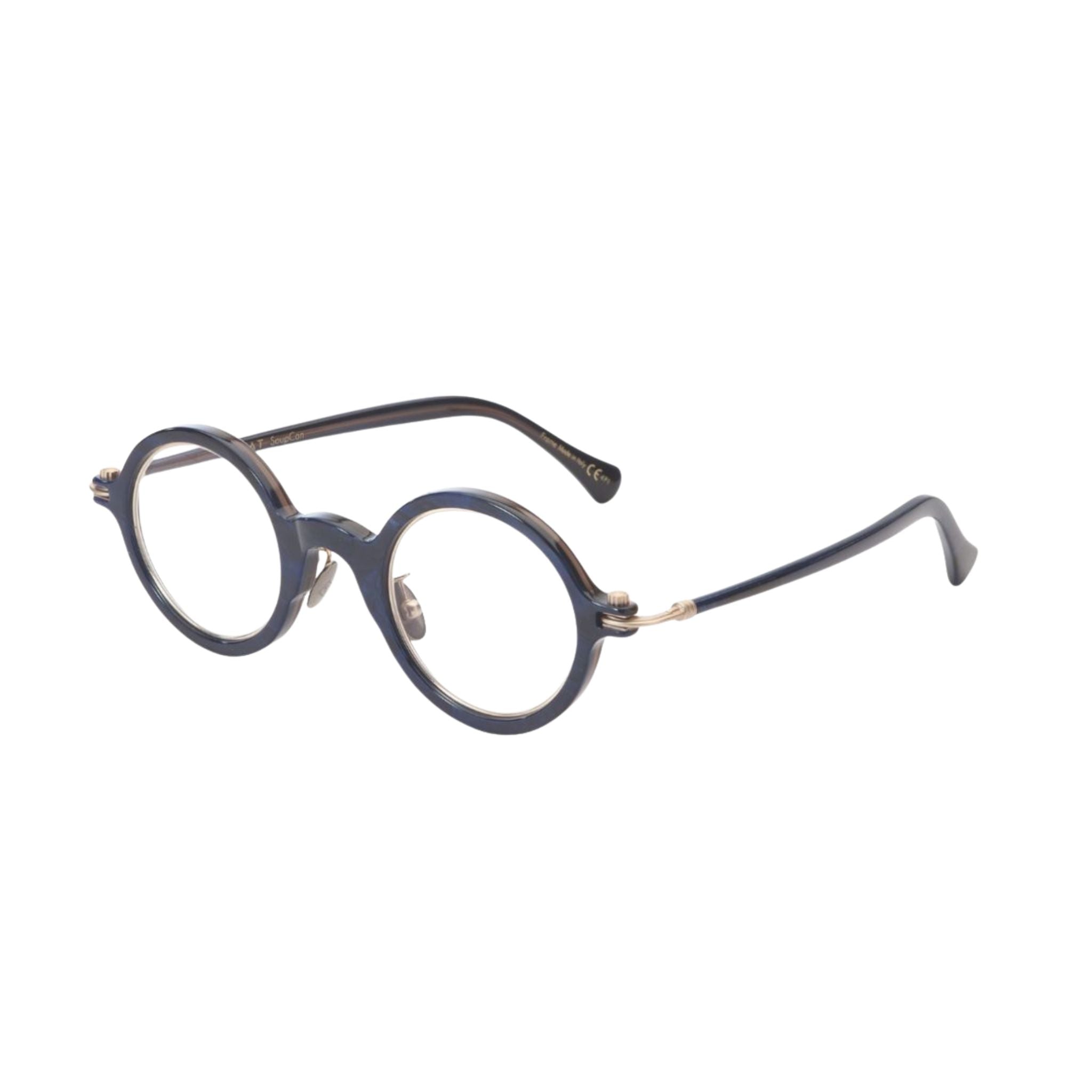 TAVAT Scope Blue Brown Havana Brille Seitenansicht Acetat blau braun havanna Metallbügel Italien München Optiker Brillen Schneider