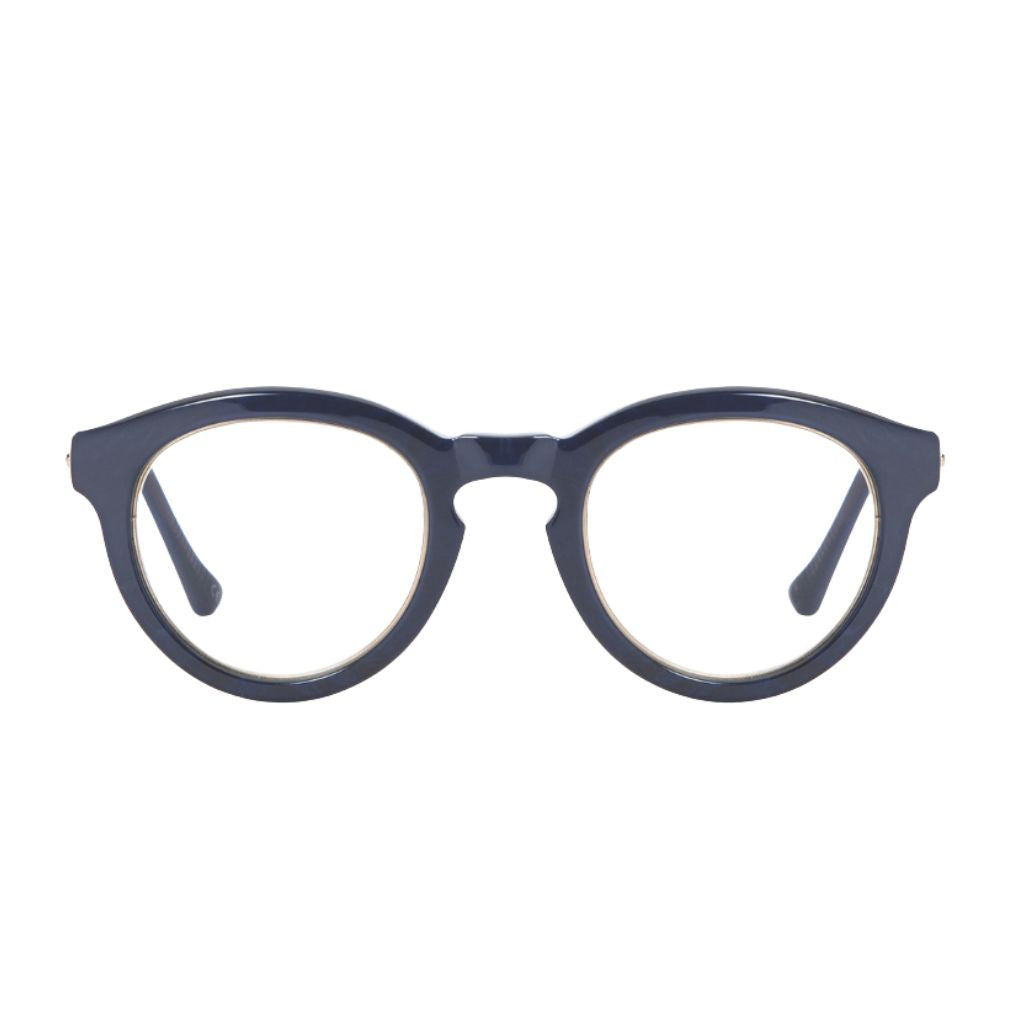 TAVAT Core Blue Brown Havana Brille Frontansicht Acetat blau havanna rund klassisch München Optiker Brillen Schneider