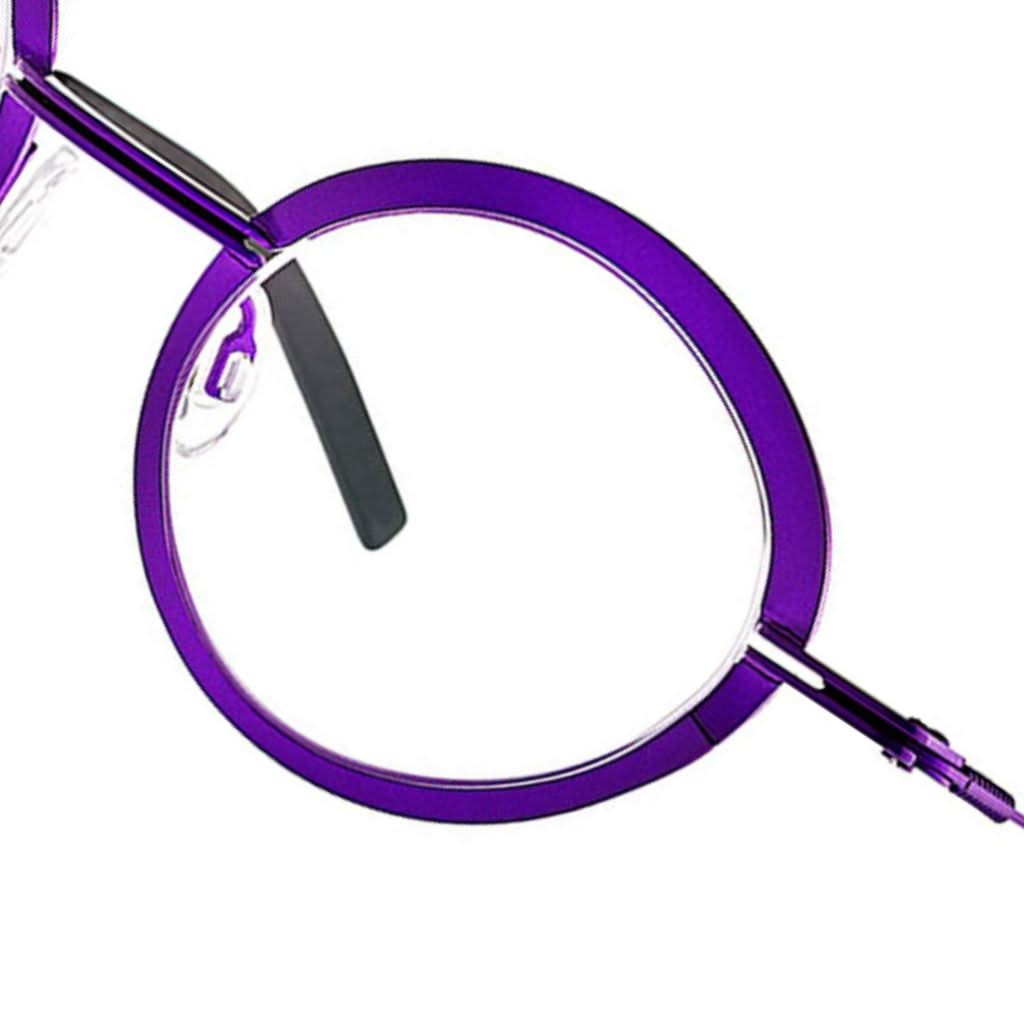 Theo Eyewear Grilled 304 Purple Fluo – auffällige Brille aus Edelstahl in strahlendem Lila, exklusiv bei Brillen Schneider in München. Modernes Design trifft auf hohen Tragekomfort