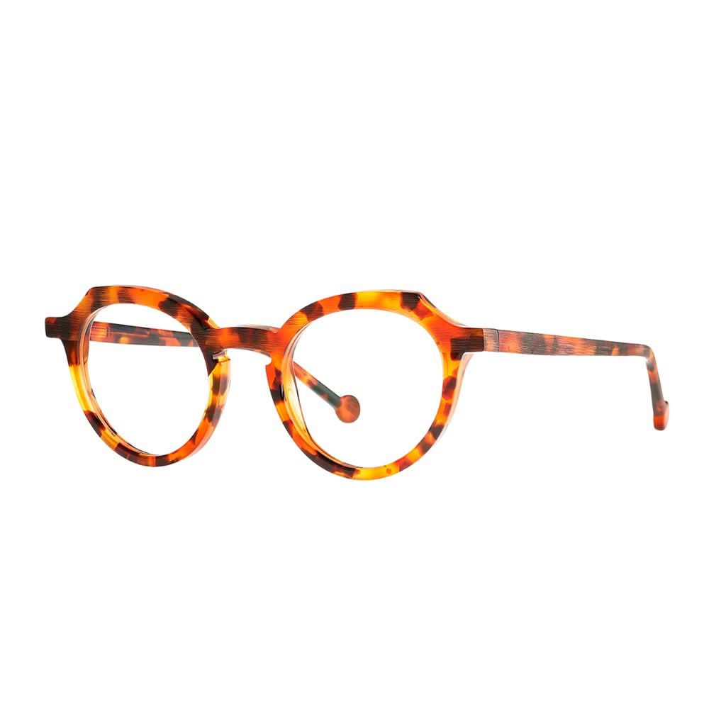 Theo Cape Vulture 4 Brille Frontansicht rund Cat-Eye Havanna Tortoise Acetat München Optiker Brillen Schneider