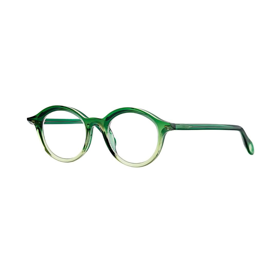 Theo Eyewear Brille Modell Dagbreek 11 mit grünem Farbverlauf – stilvolle Designerbrille bei Brillen Schneider in München, perfekt für anspruchsvolle Brillenträger.