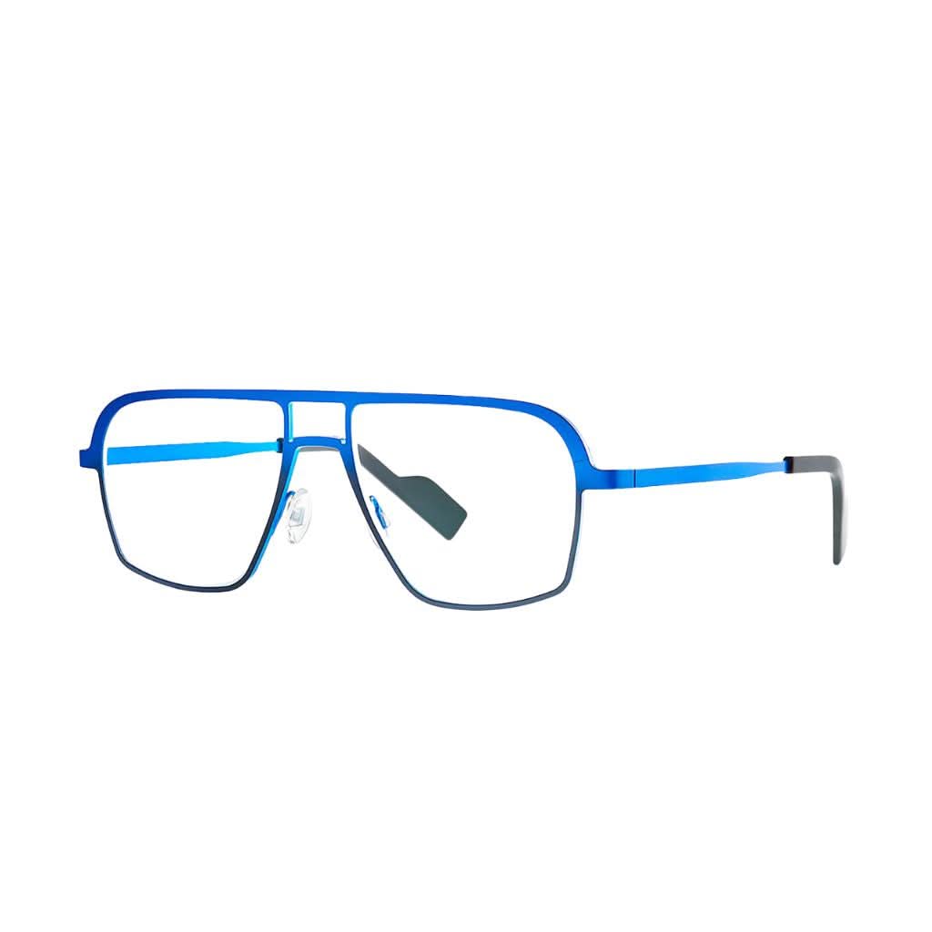 Theo EAT 412 Brille Frontansicht Pilot Blau Titan Double-Bridge München Optiker Brillen Schneider