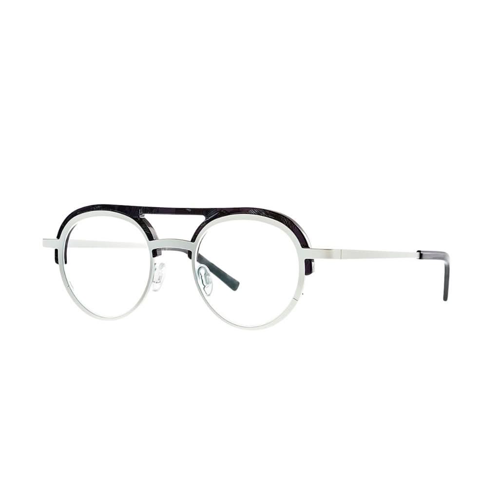 Theo NUTTY CREAM 11 Brille Frontansicht Panto Weiß Titan Acetat München Optiker Brillen Schneider