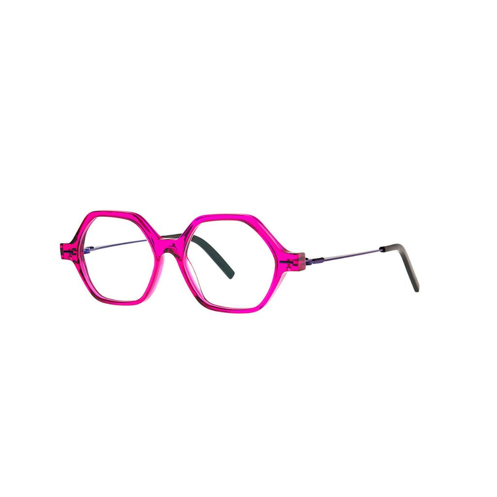 Theo Kids Eyewear Kinderbrille Tantu 60 in pink/lila Design. Entdecken Sie dieses stylische Modell bei Brillen Schneider in München für komfortablen Tragekomfort und Schutz.