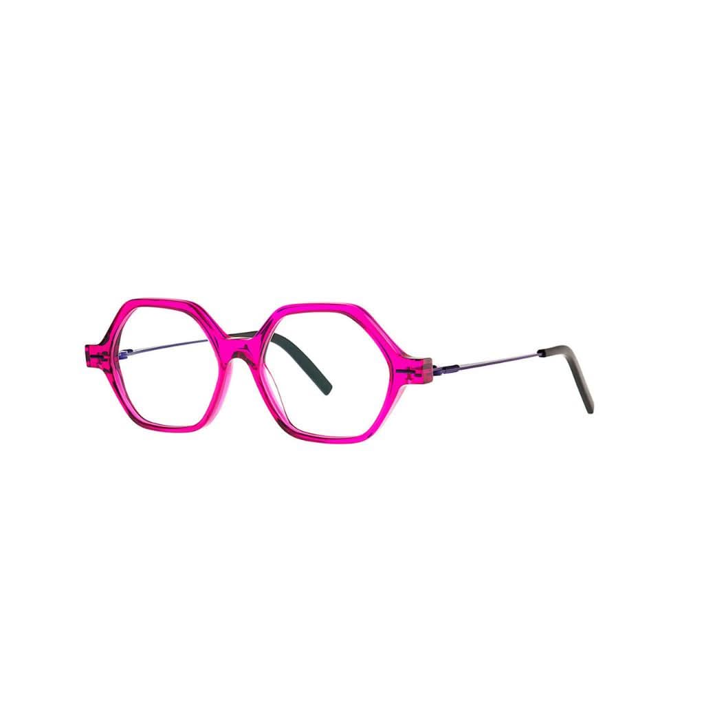 Theo Kids Eyewear Kinderbrille Tantu 60 in pink/lila Design. Entdecken Sie dieses stylische Modell bei Brillen Schneider in München für komfortablen Tragekomfort und Schutz.