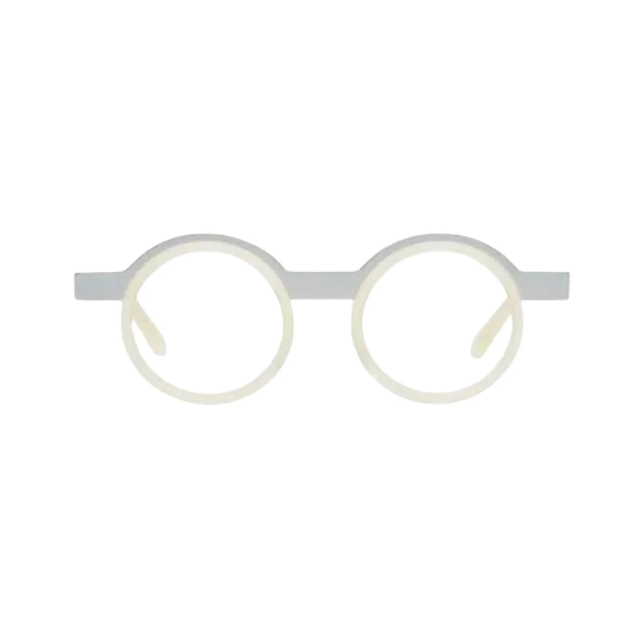 Frontansicht Veronika Wildgruber Eyewear Tyrell in silver lemon - extravagnte Designerbrille bei Brillen Schneider in München entdecken