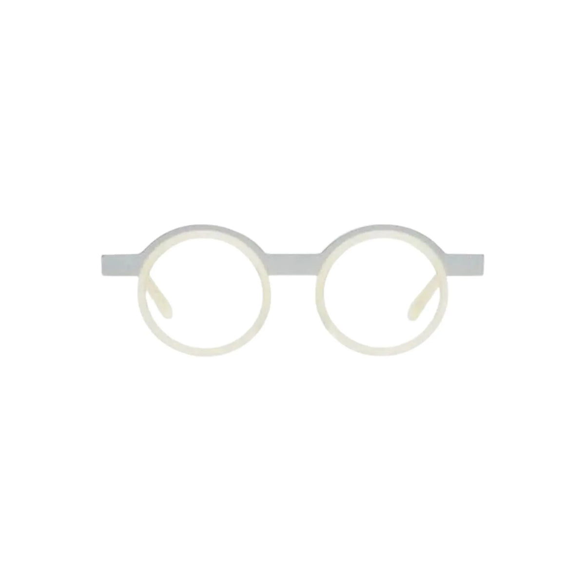 Frontansicht Veronika Wildgruber Eyewear Tyrell in silver lemon - extravagnte Designerbrille bei Brillen Schneider in München entdecken