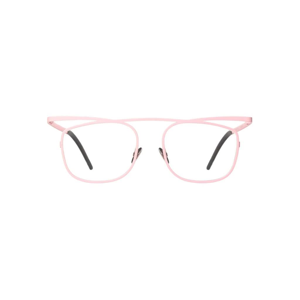 Frontansicht der Veronika Wildgruber ROBIN 085 in Rose – moderne Pilotenbrille mit fließender Linienführung bei Brillen Schneider München