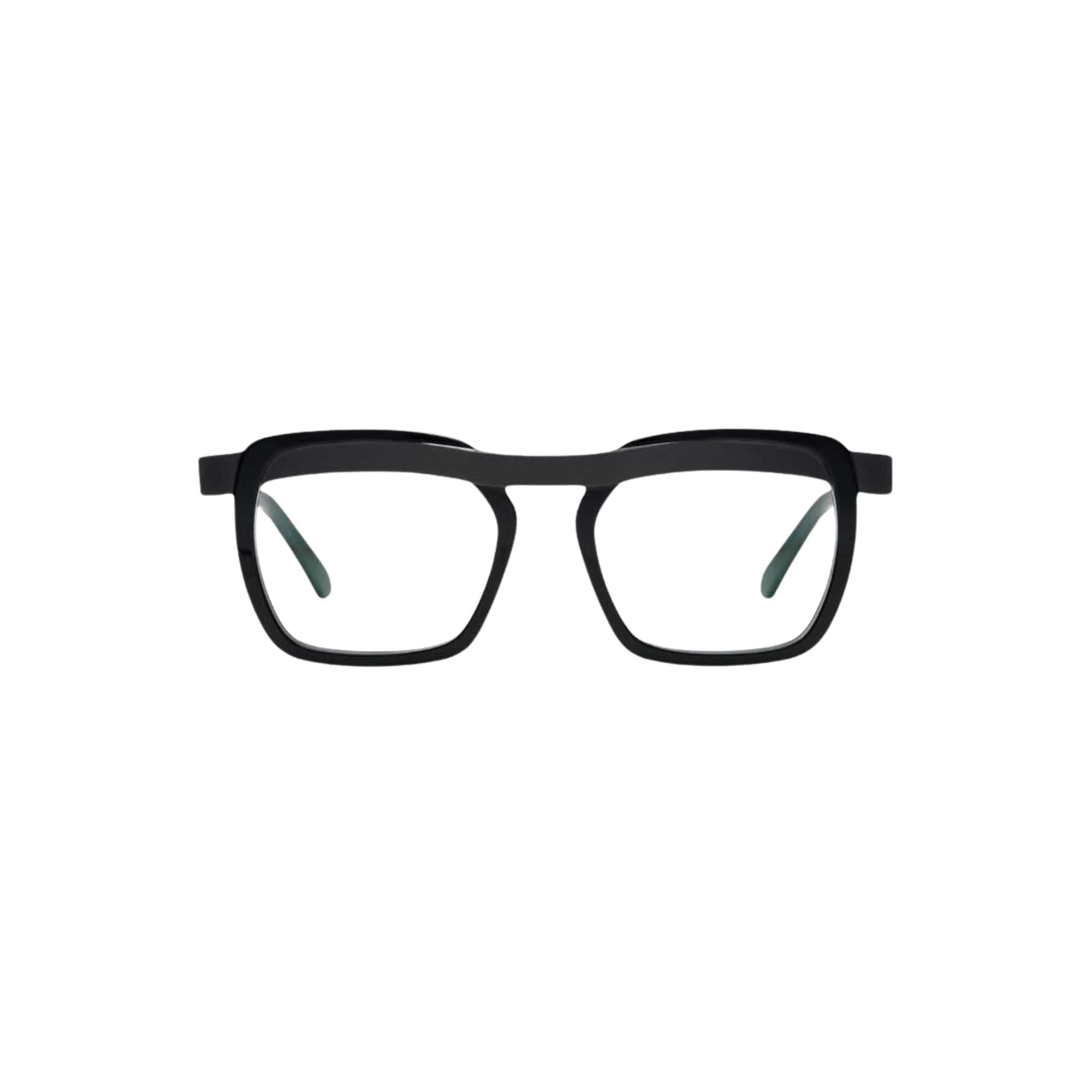 Designerbrille Veronika Wildgruber TONI 002 Black – Frontansicht grafisches Design aus der Suspense Collection nur bei Brillen Schneider München