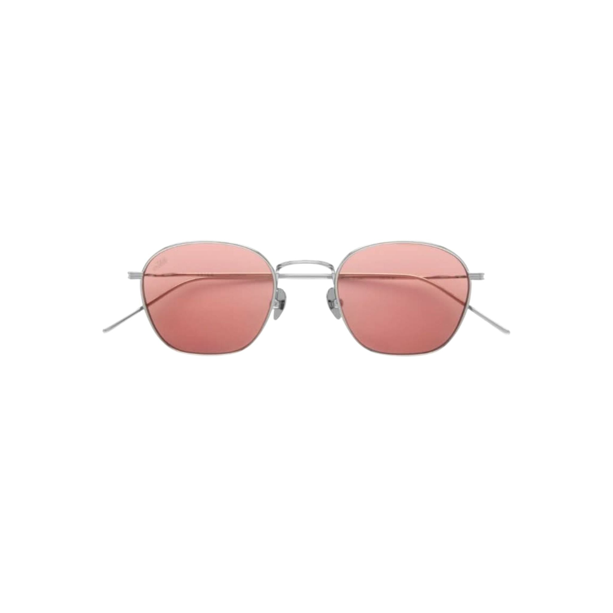 Frontansicht der AKILA Osiris Sonnenbrille in Silver / Rose bei Optik Bartholomä in München – rechteckige Fassung mit roséfarbenen Gläsern.