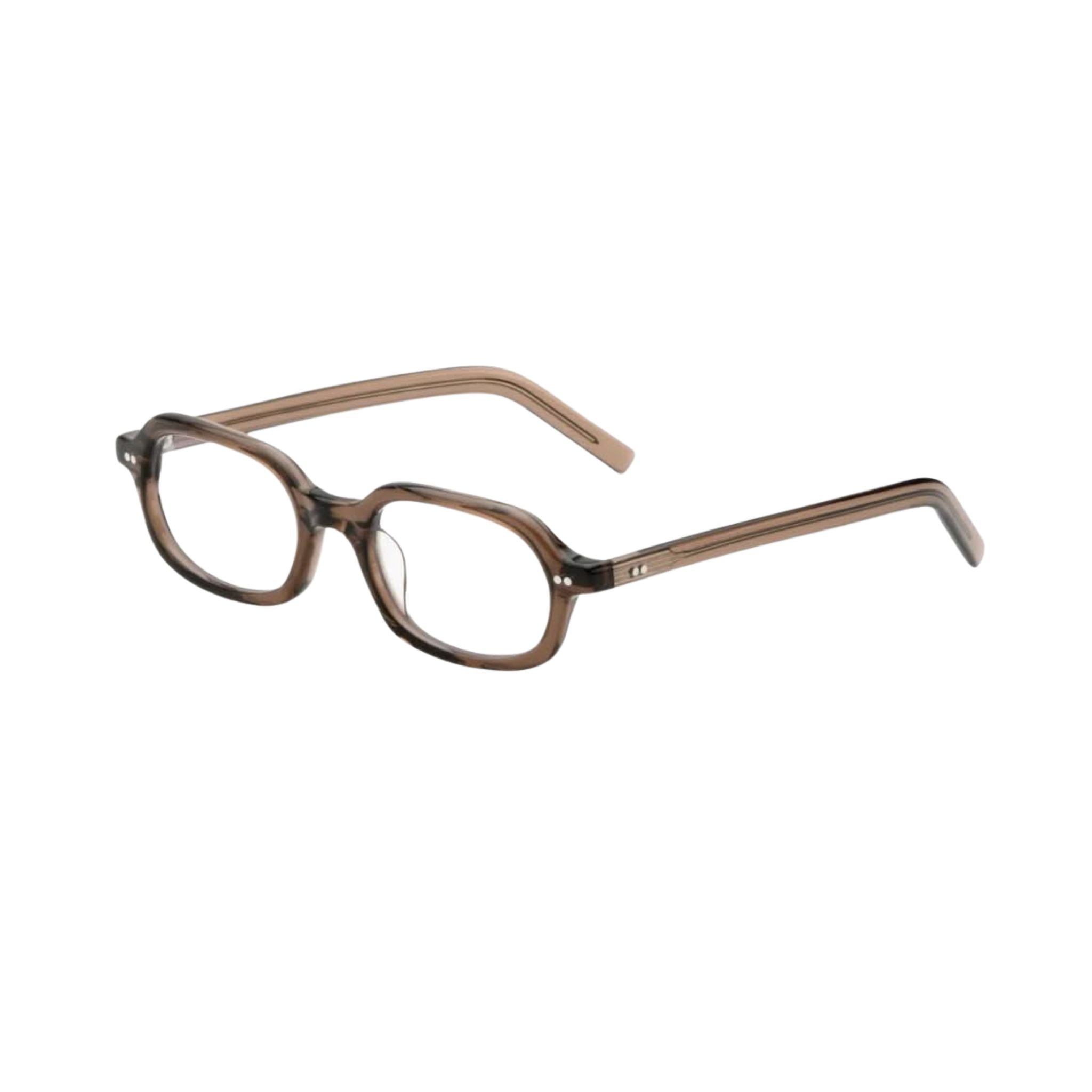 Seitenansicht der AKILA Psyche 62 Brown – leichte Designerbrille aus recyceltem Nylon, erhältlich in München bei Optik Bartholomä