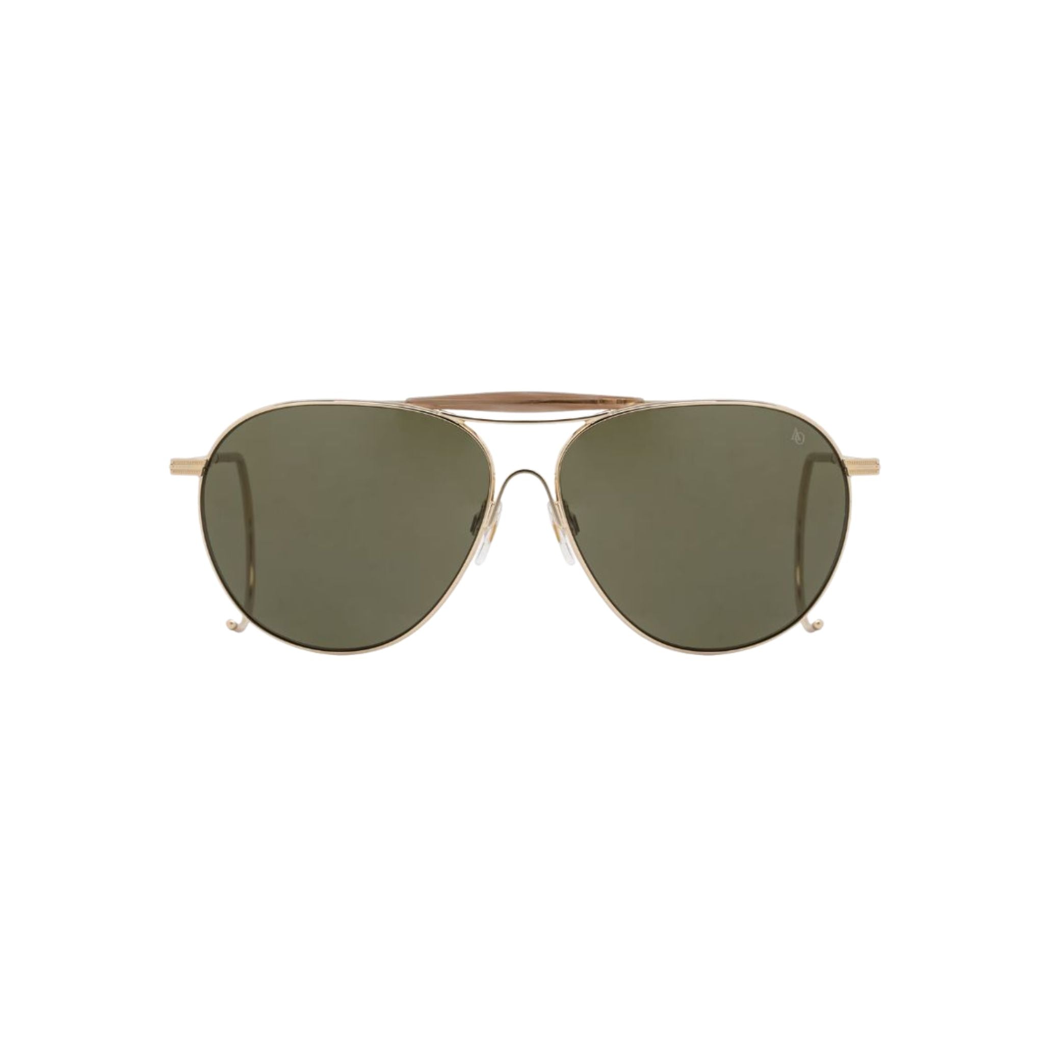 American Optical HAZEMASTER Sonnenbrille Frontansicht Aviator Gold Grün Gläser München Optiker Brillen Schneider