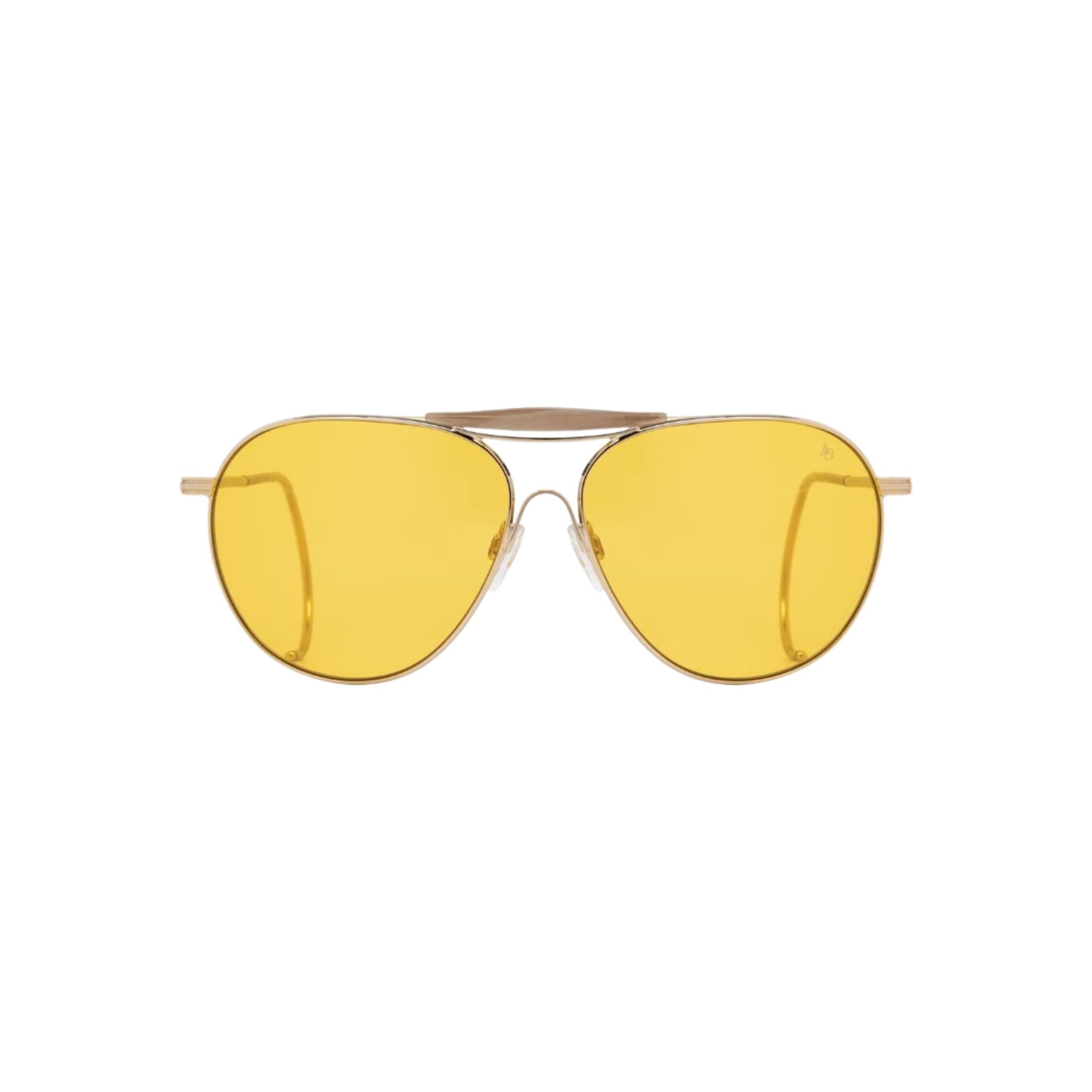 American Optical HAZEMASTER Sonnenbrille Frontansicht Aviator Gold Orange Gläser München Optiker Brillen Schneider