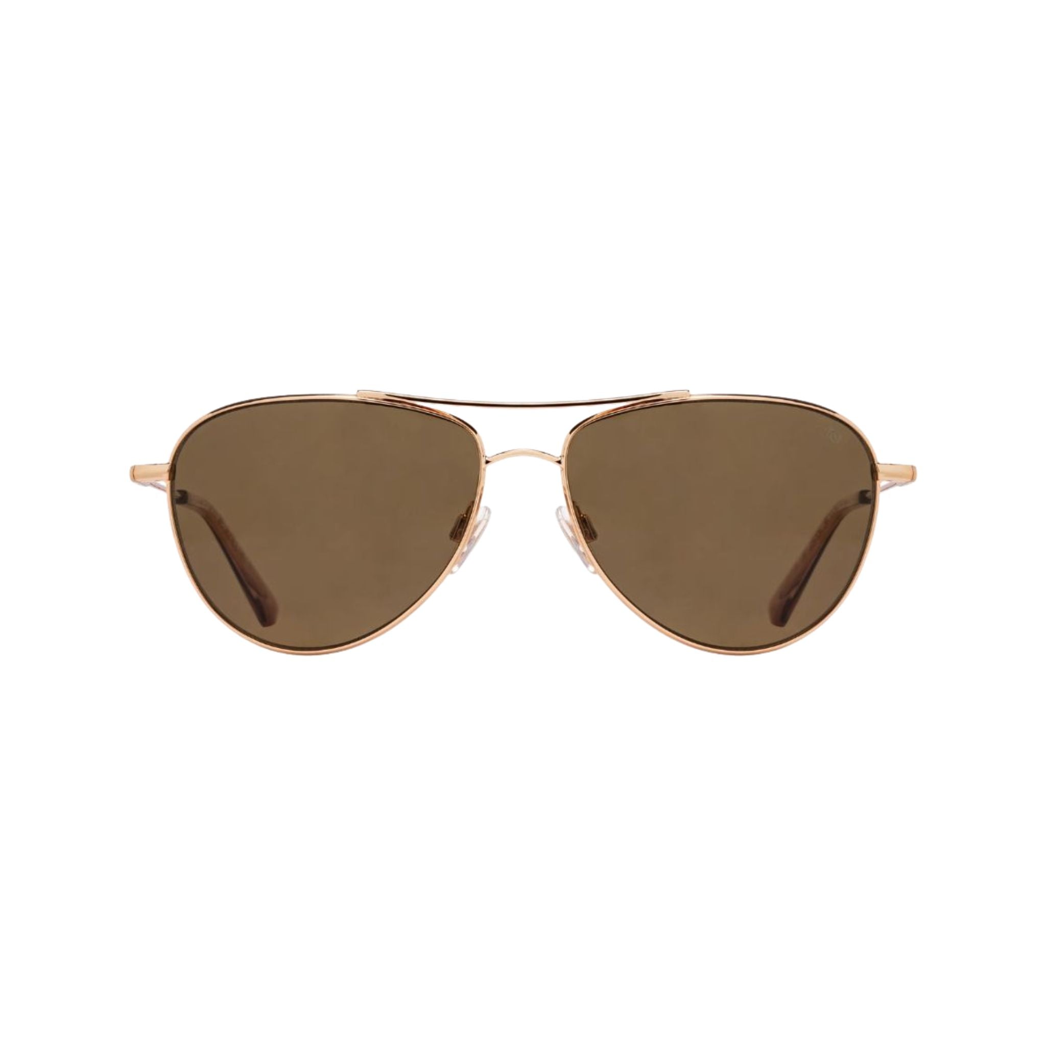 American Optical MARGOT Sonnenbrille Frontansicht Aviator Roségold Braun Gläser München Optiker Brillen Schneider