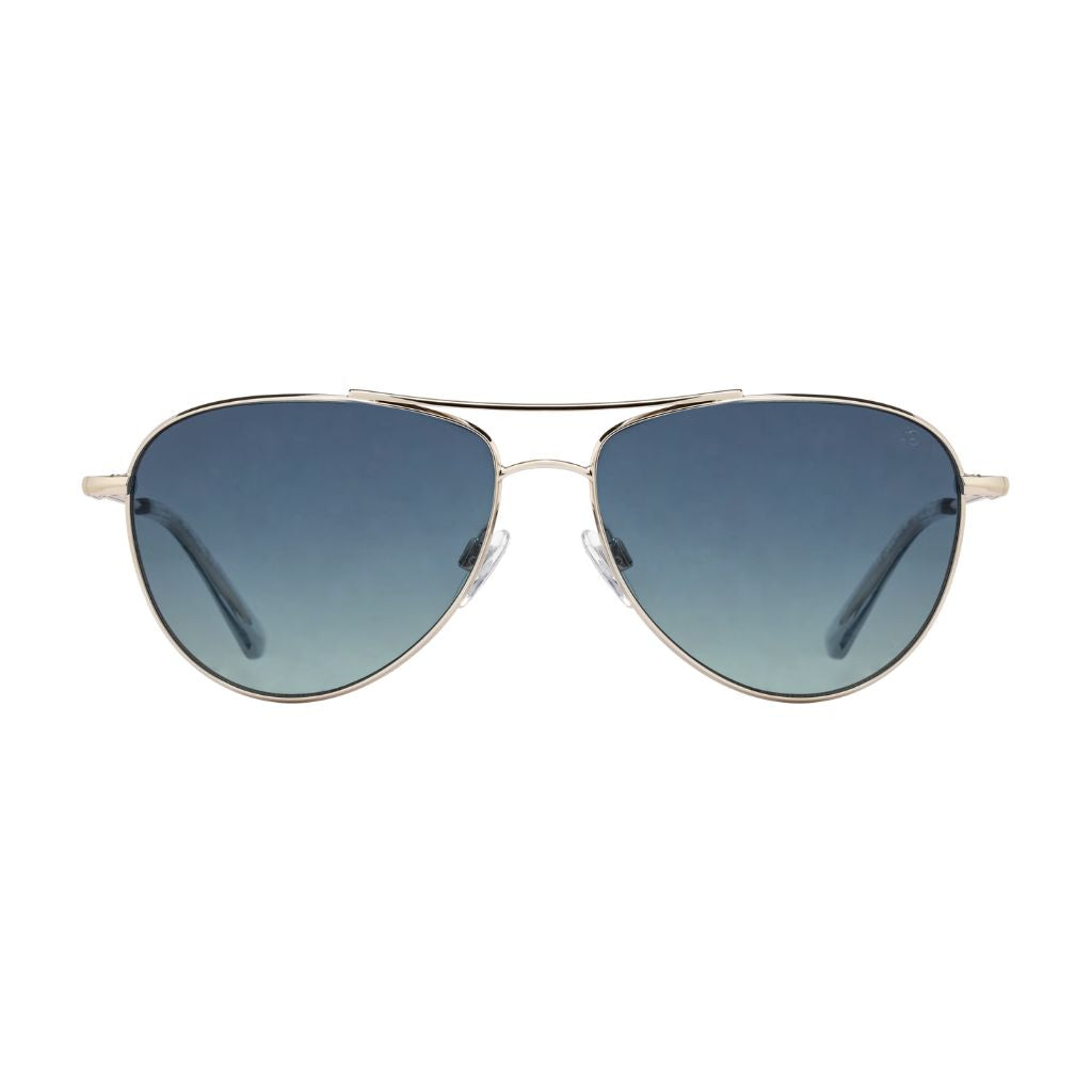 American Optical MARGOT Sonnenbrille Frontansicht Aviator Silber Navy Gläser München Optiker Brillen Schneider