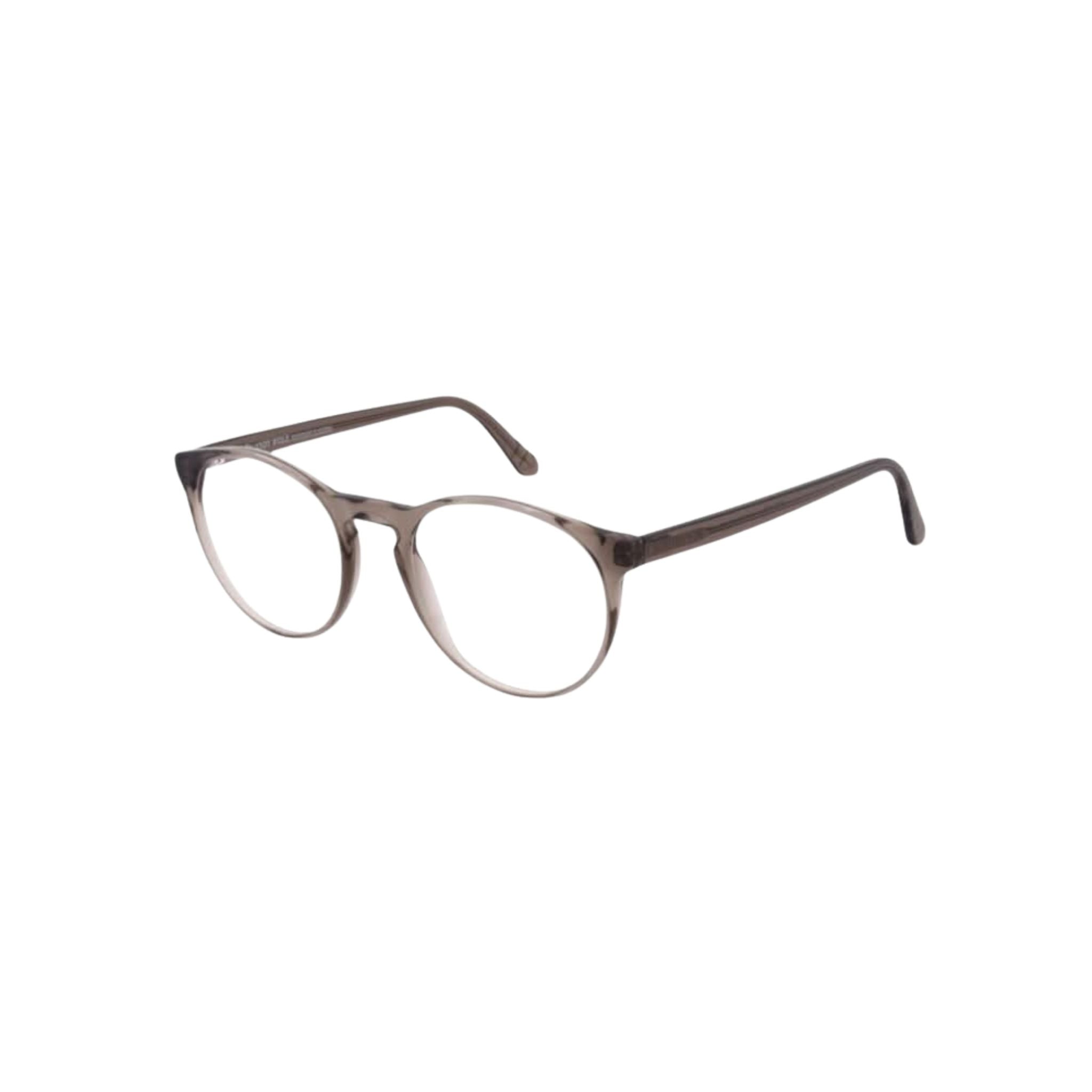 Designerbrille Andy Wolf Mars 4631 Transparent Braun – Seitenansicht leichte, handgefertigte Fassung bei Optik Bartholomä München Maxvorstadt