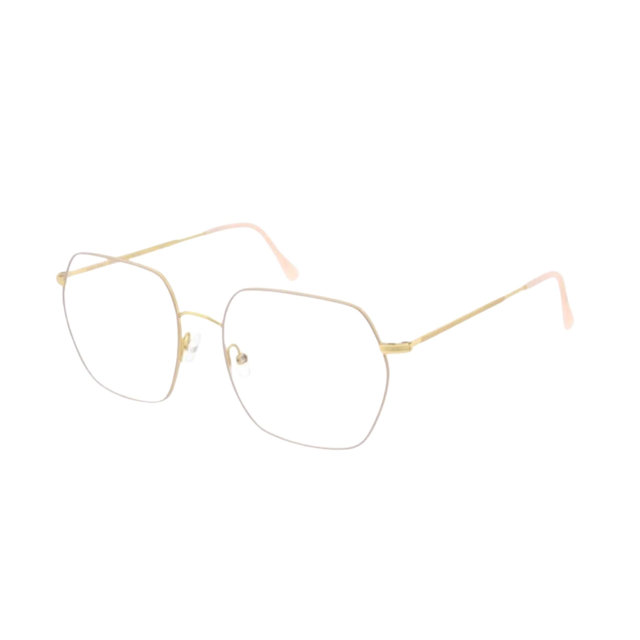 Designerbrille Andy Wolf 4826 Gold-Beige – Seitenansicht feiner Metallrahmen bei Optik Bartholomä München Maxvorstadt-Schwabing