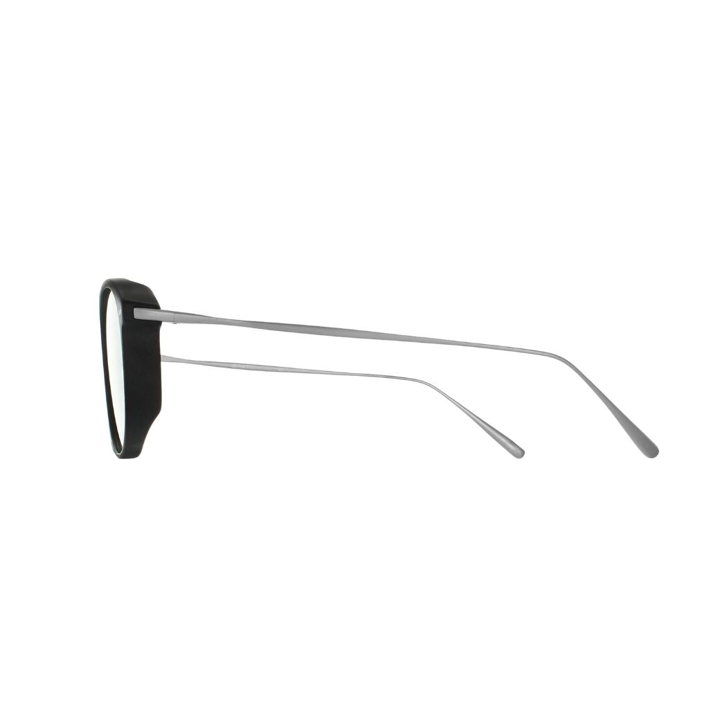 Brett Eyewear BARRY SUN C03 Detail Acetatfront schwarz Edelstahlbügel silber photochromische Gläser hochwertige Verarbeitung München Optiker Optik Bartholomä