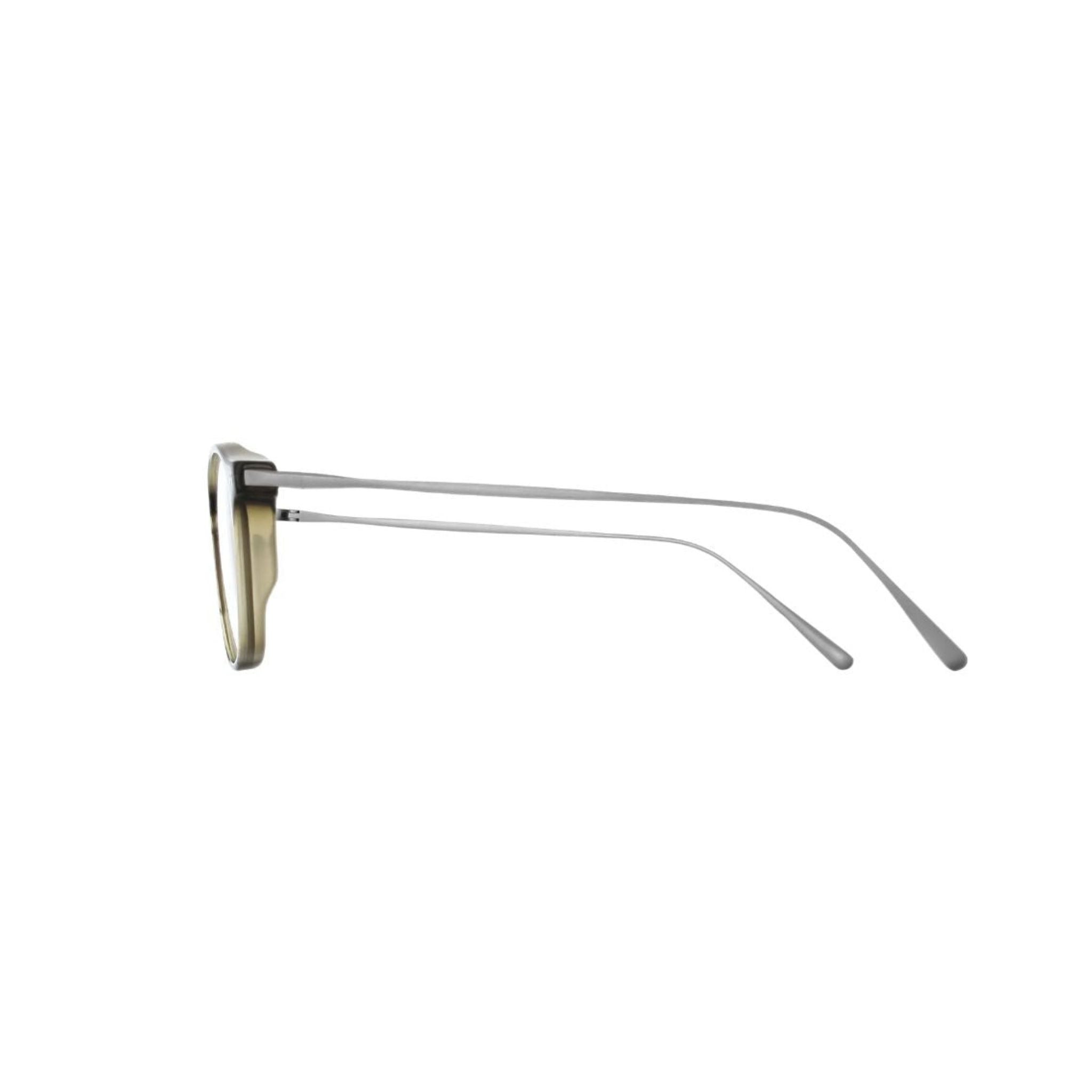 Brett Eyewear BILL C16 Detail Acetatfront khaki Edelstahlbügel silber hochwertige Verarbeitung Herrenbrille München Optiker Optik Bartholomä
