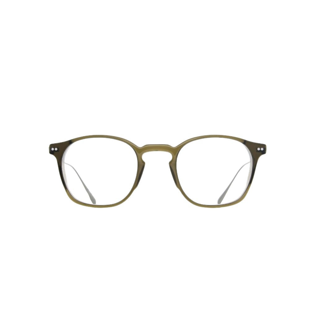 Brett Eyewear BILL C16 Brille Frontansicht Herren eckige Form khaki grün silber München Optiker Optik Bartholomä