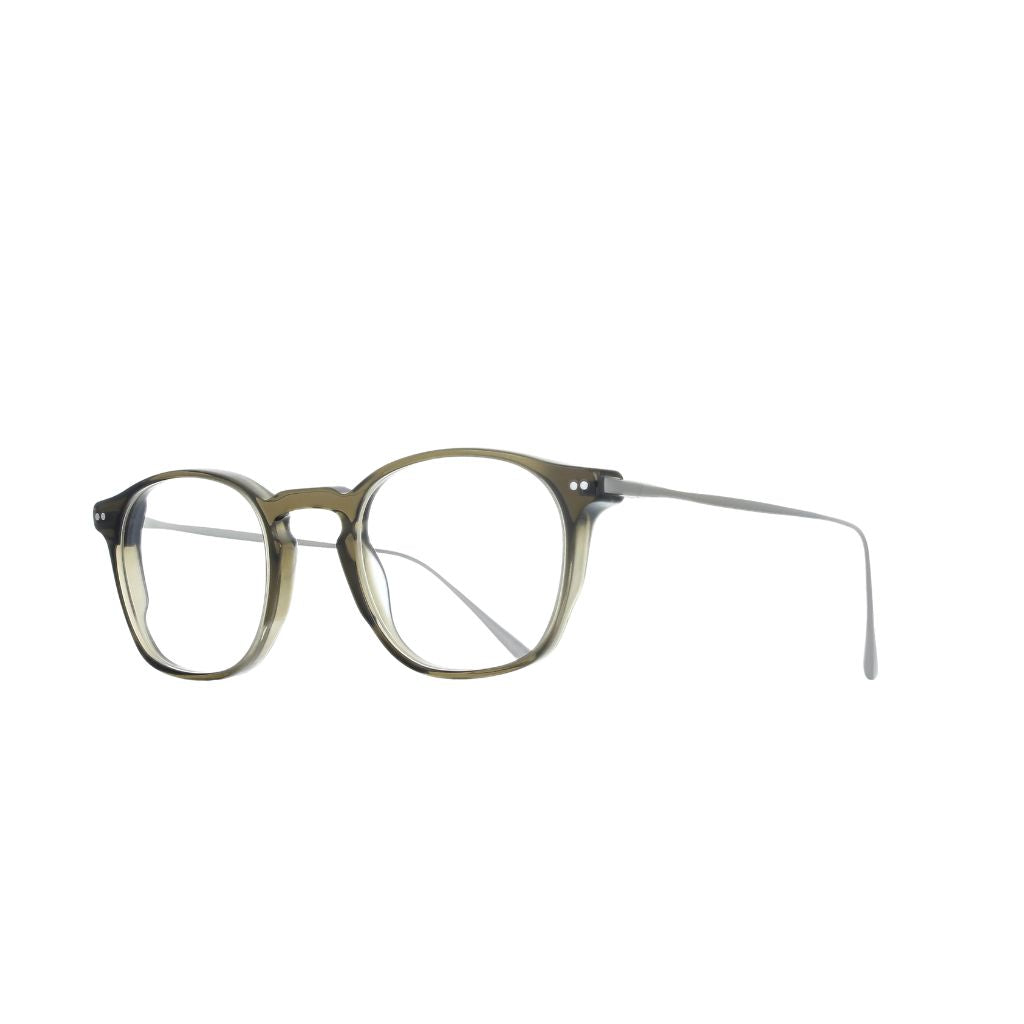 Brett Eyewear BILL C16 Brille Seitenansicht Acetat Edelstahl khaki silber eckig Herren Designer München Optiker Optik Bartholomä