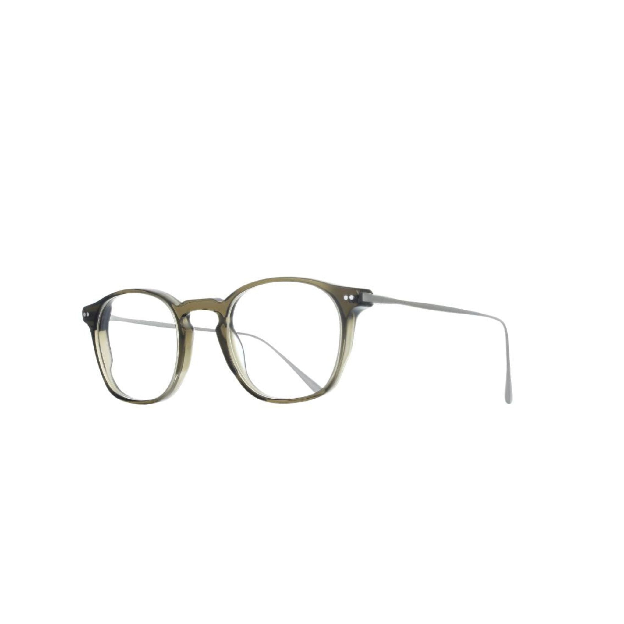 Brett Eyewear BILL C16 Brille Seitenansicht Acetat Edelstahl khaki silber eckig Herren Designer München Optiker Optik Bartholomä