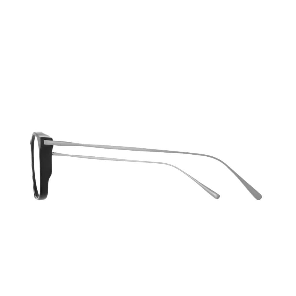 Brett Eyewear BILL C03 Detail Acetatfront schwarz Edelstahlbügel silber hochwertige Verarbeitung Herrenbrille München Optiker Optik Bartholomä