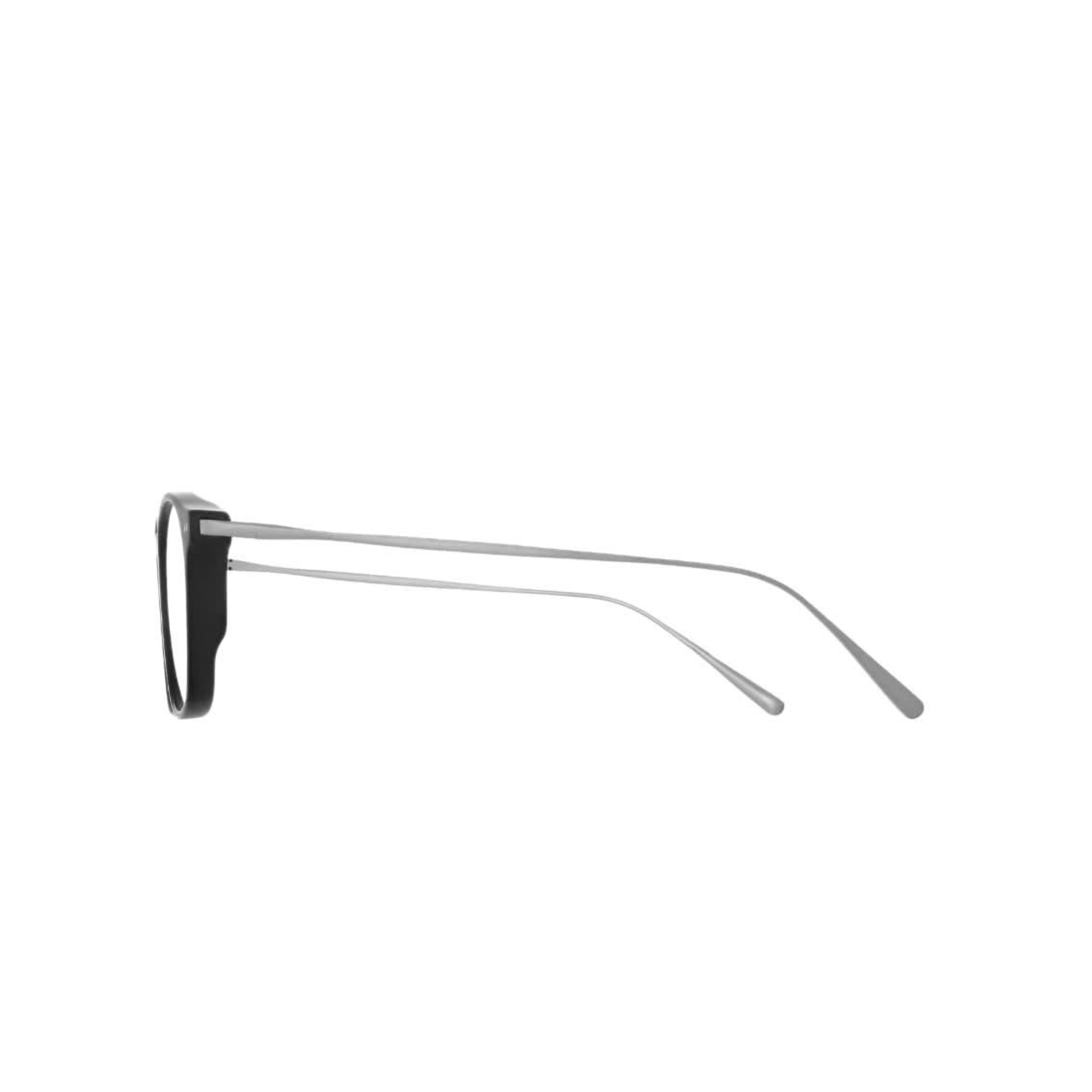 Brett Eyewear BILL C03 Detail Acetatfront schwarz Edelstahlbügel silber hochwertige Verarbeitung Herrenbrille München Optiker Optik Bartholomä