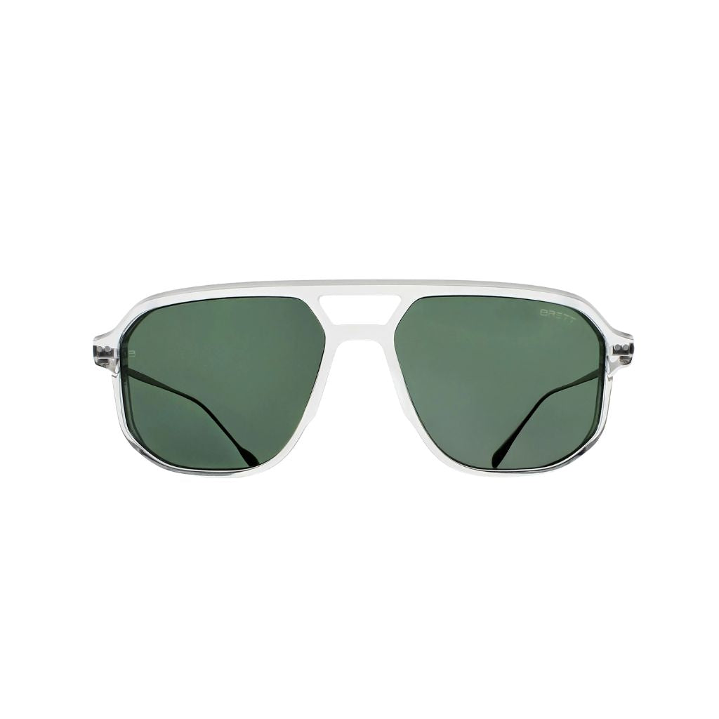 Brett Eyewear CHUCK SUN C11 Sonnenbrille Frontansicht Herren transparent crystal silber große Fassung München Optiker Optik Bartholomä