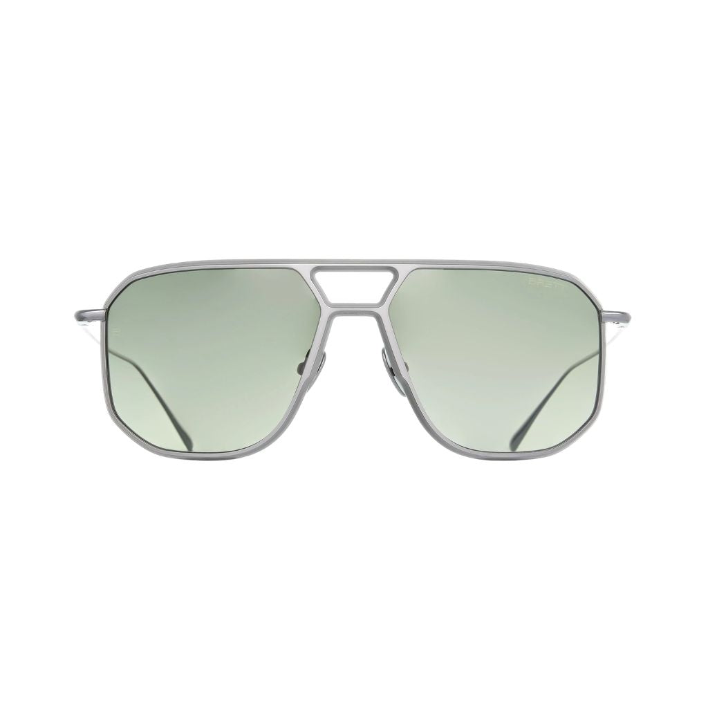 Brett Eyewear ED SUN C02 Sonnenbrille Frontansicht Aviator Titan silber große Fassung Herren München Optiker Optik Bartholomä