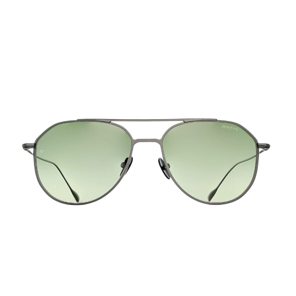 Brett Eyewear JUAN SUN C06 Sonnenbrille Frontansicht Aviator Titan gunmetal große Fassung Herren München Optiker Optik Bartholomä