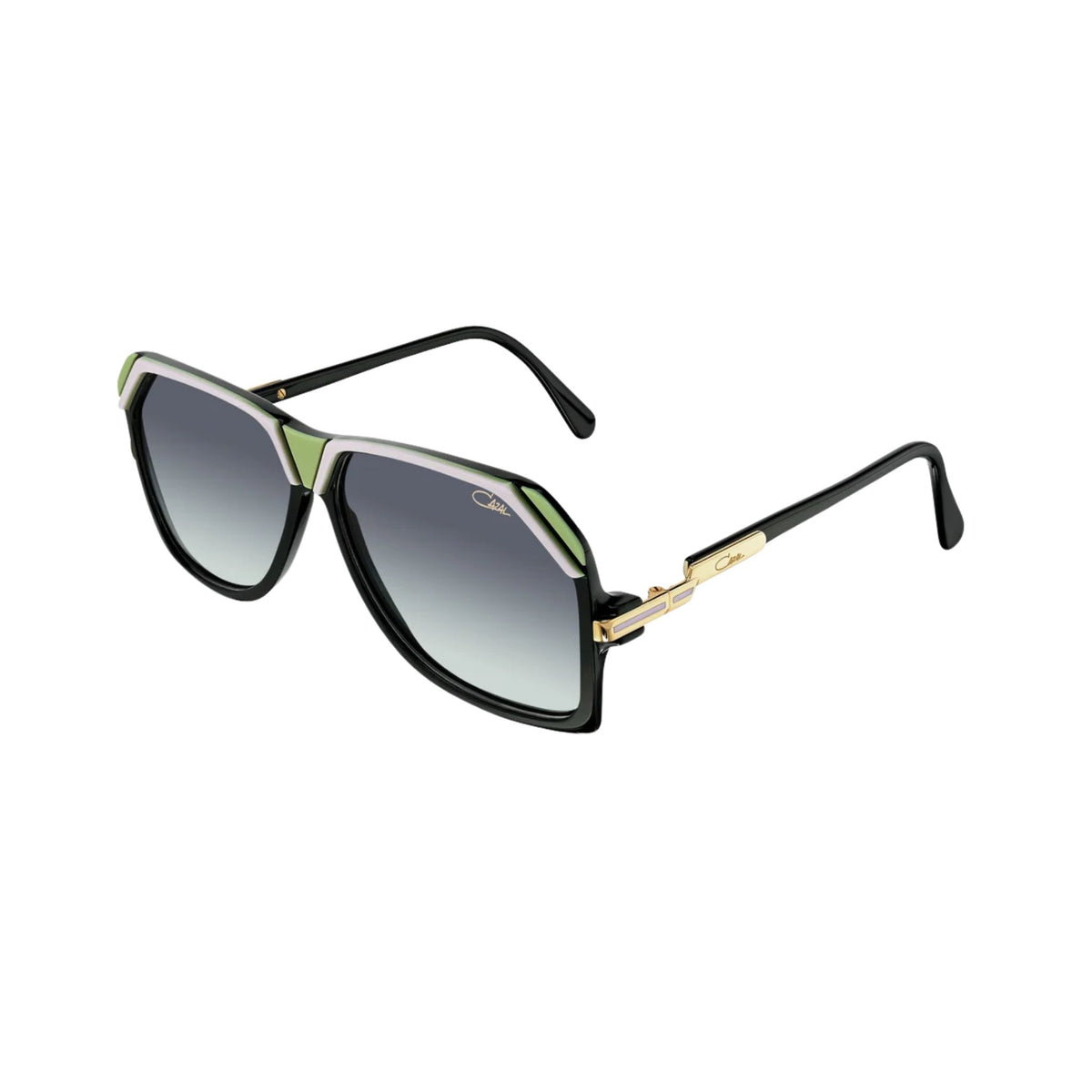 CAZAL 186/3 003 Designer-Sonnenbrille im Retro-Hip-Hop-Look mit markanter Front und goldfarbenen Bügeldetails