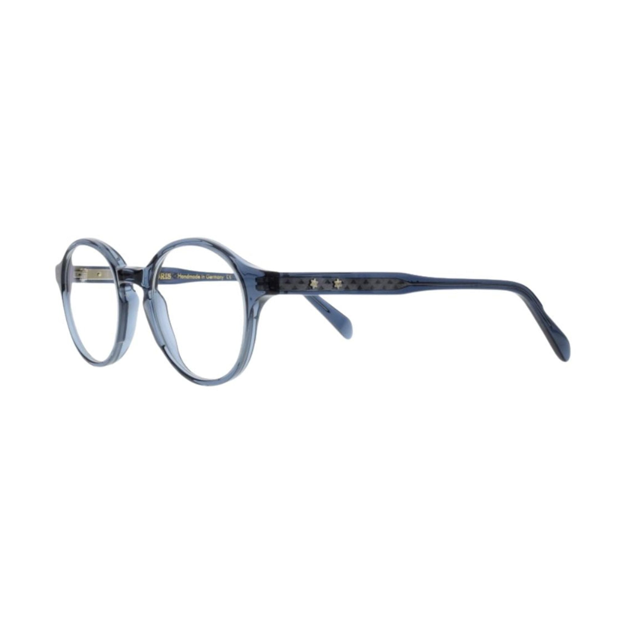 Colibris EMILY P 93 rauchblau transparente Brille Seitenansicht Acetat Pantoform kleine Gesichter Damenbrille München Optiker Maxvorstadt