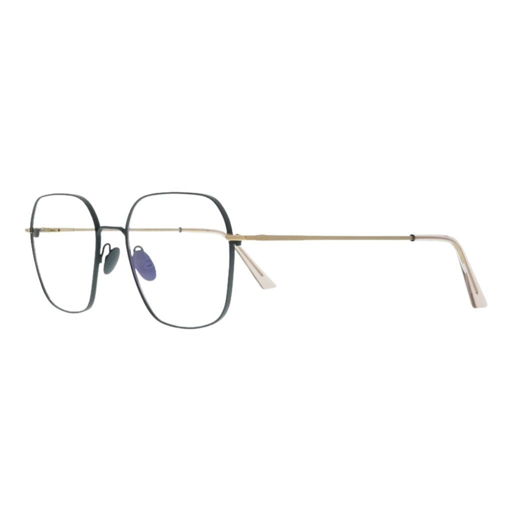 Colibris FIONA 115 grün gold Metallbrille Seitenansicht Edelstahlfassung kleine Gesichter Unisex Brille München Optiker Maxvorstadt