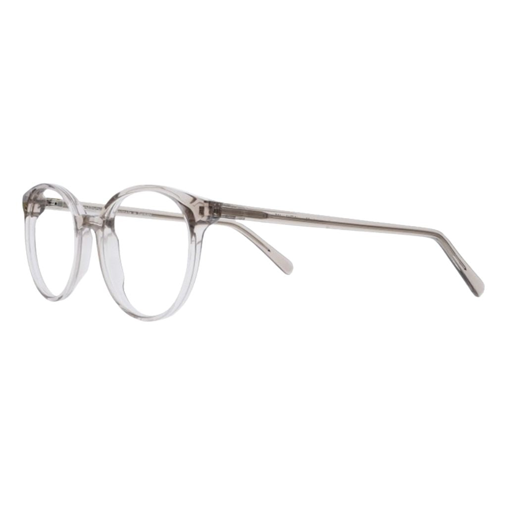 Colibris JANA 102 grau transparente Brille Seitenansicht Acetat Pantoform kleine Gesichter Damenbrille München Optiker Maxvorstadt