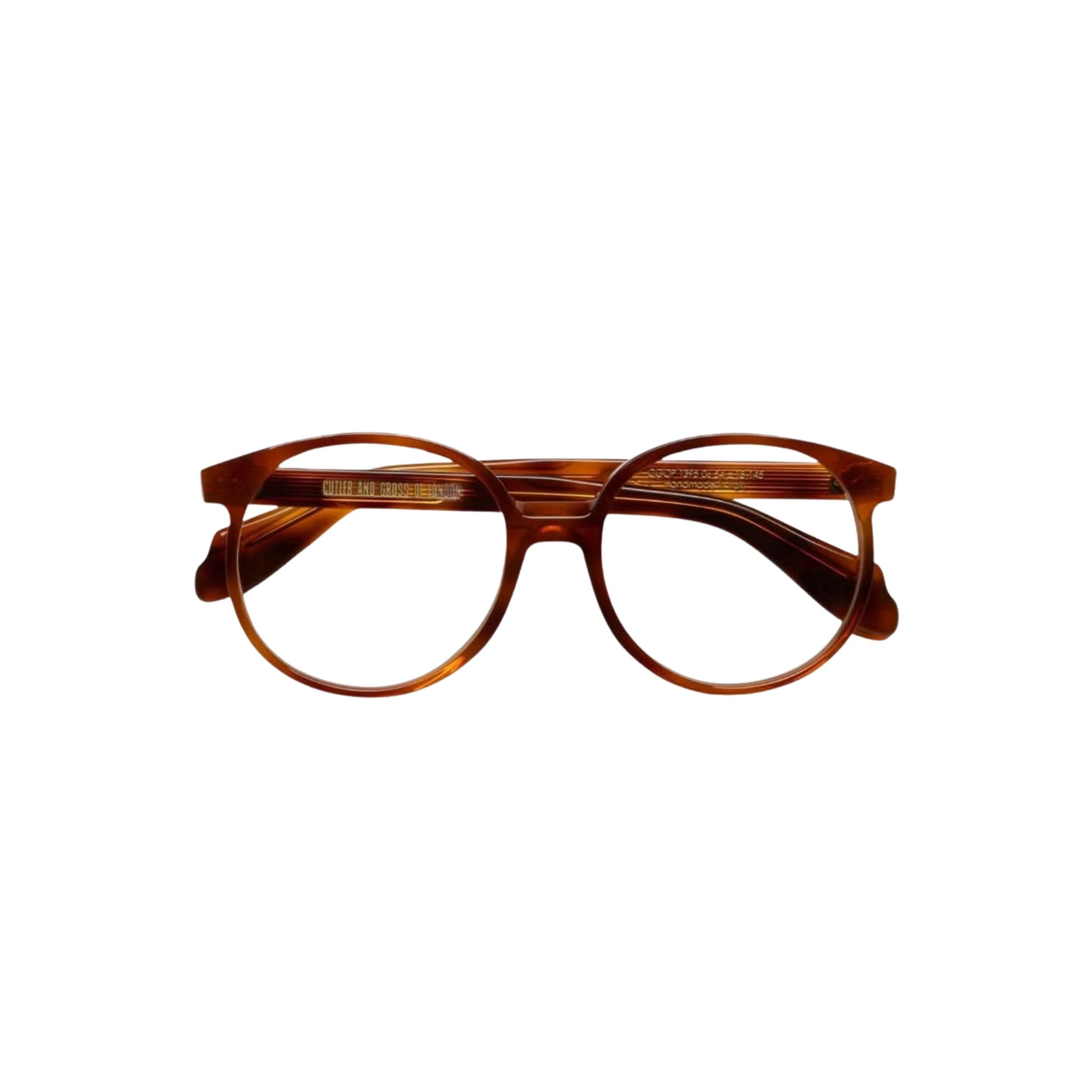 Detailansicht der Culter and Gross 1395 Round Opticals Brille in Honey Havanna – jetzt bei Brillen Schneider in München entdecken.