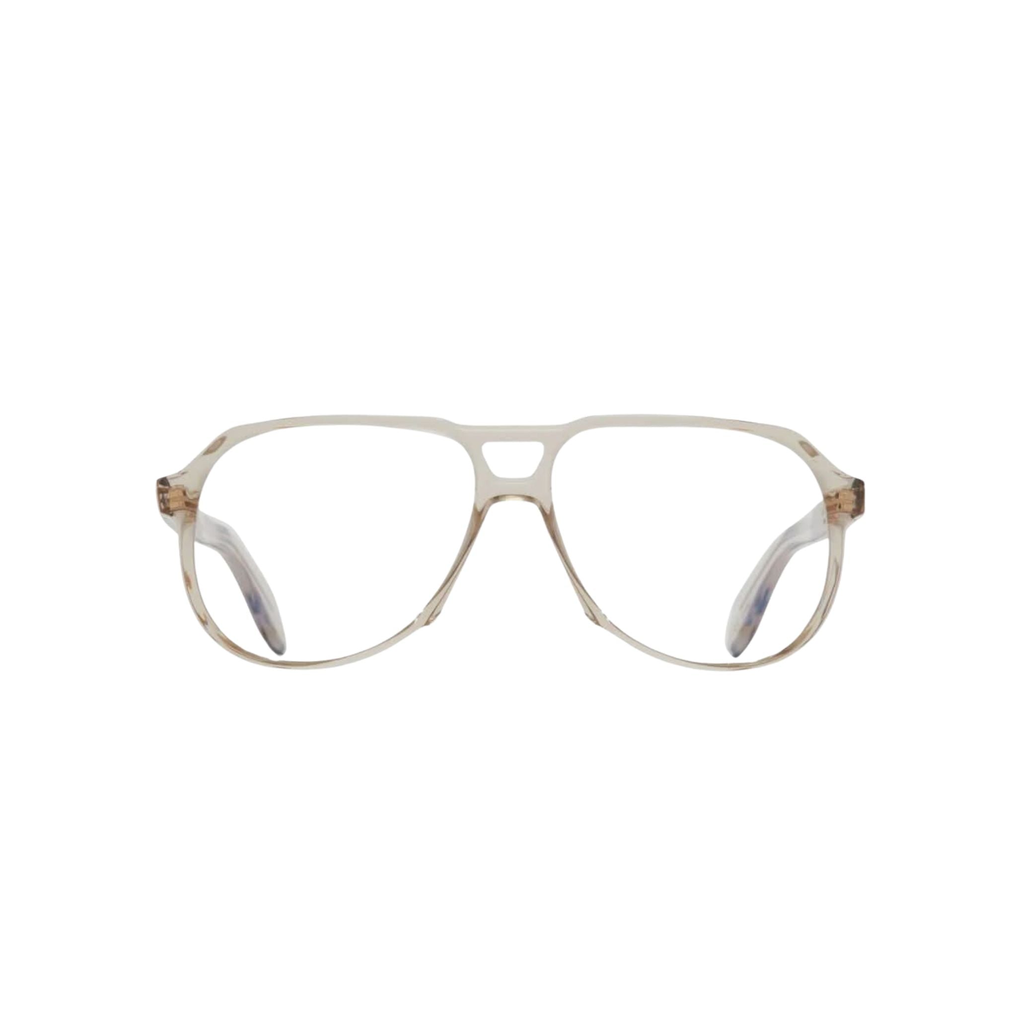 Frontansicht der Cutler and Gross 9782 in Sand Crystal – transparente Aviator-Brille aus Acetat mit Doppelsteg bei Brillen Schneider München